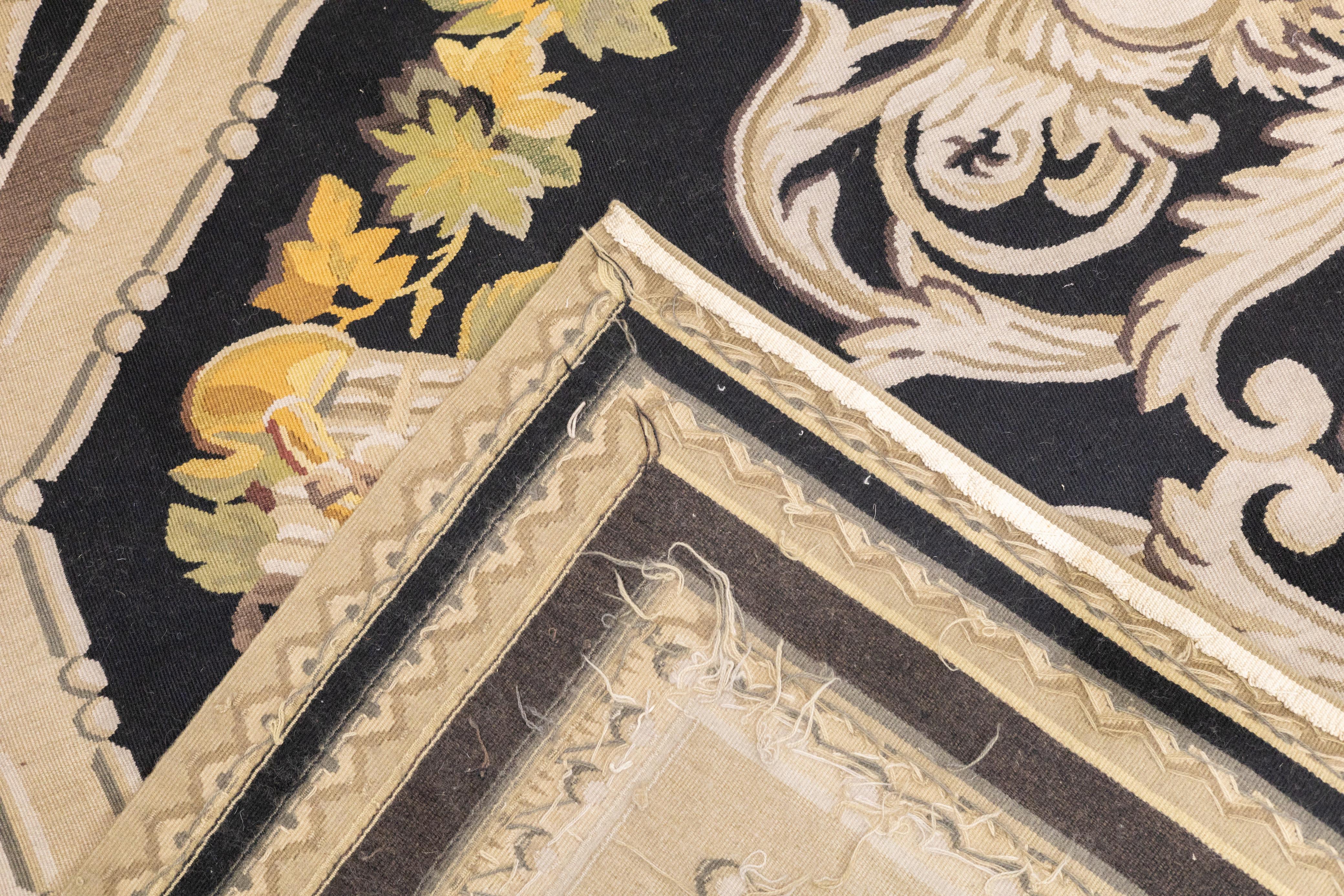 Tappeto Aubusson in lana a trama piatta 12'0