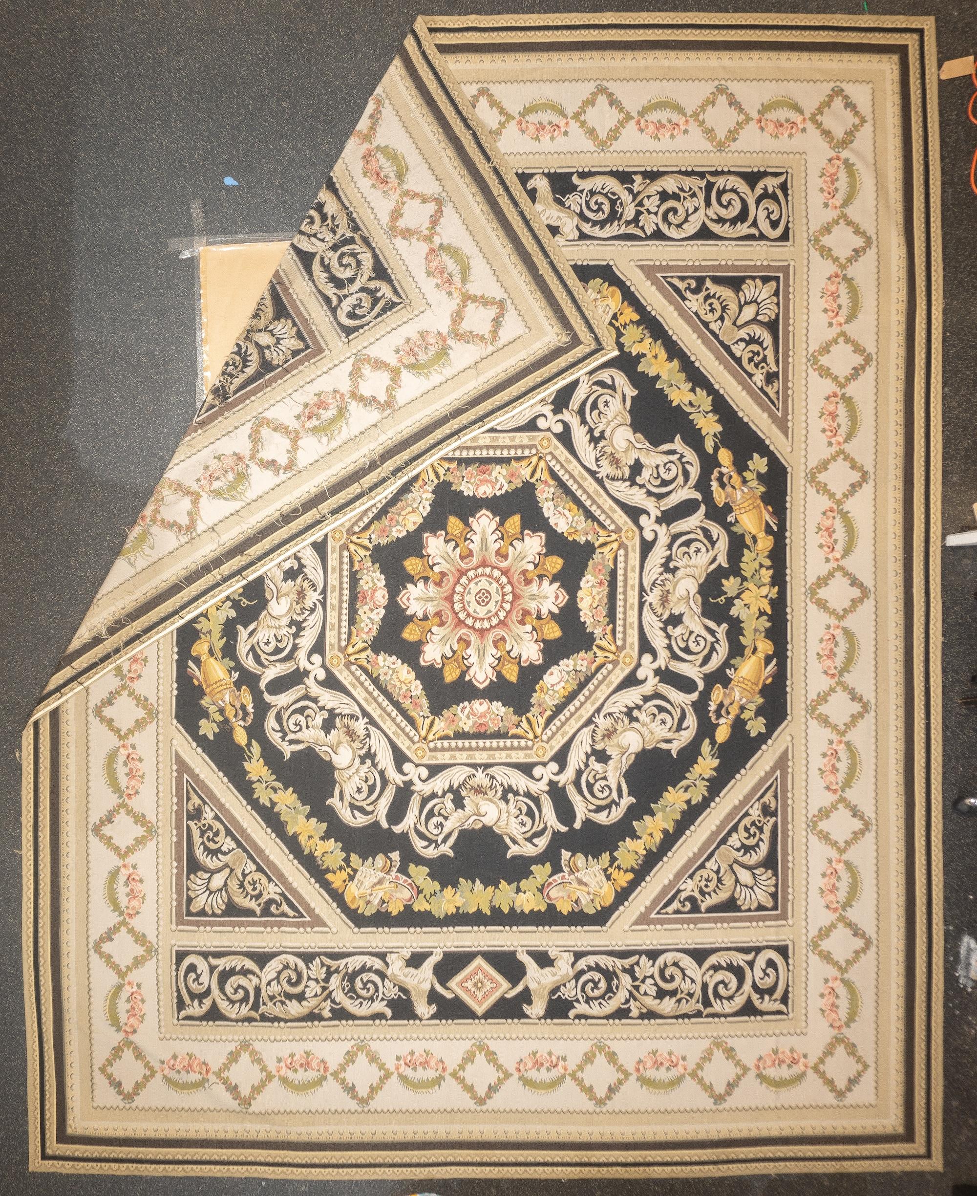 Tappeto Aubusson in lana a trama piatta 12'0