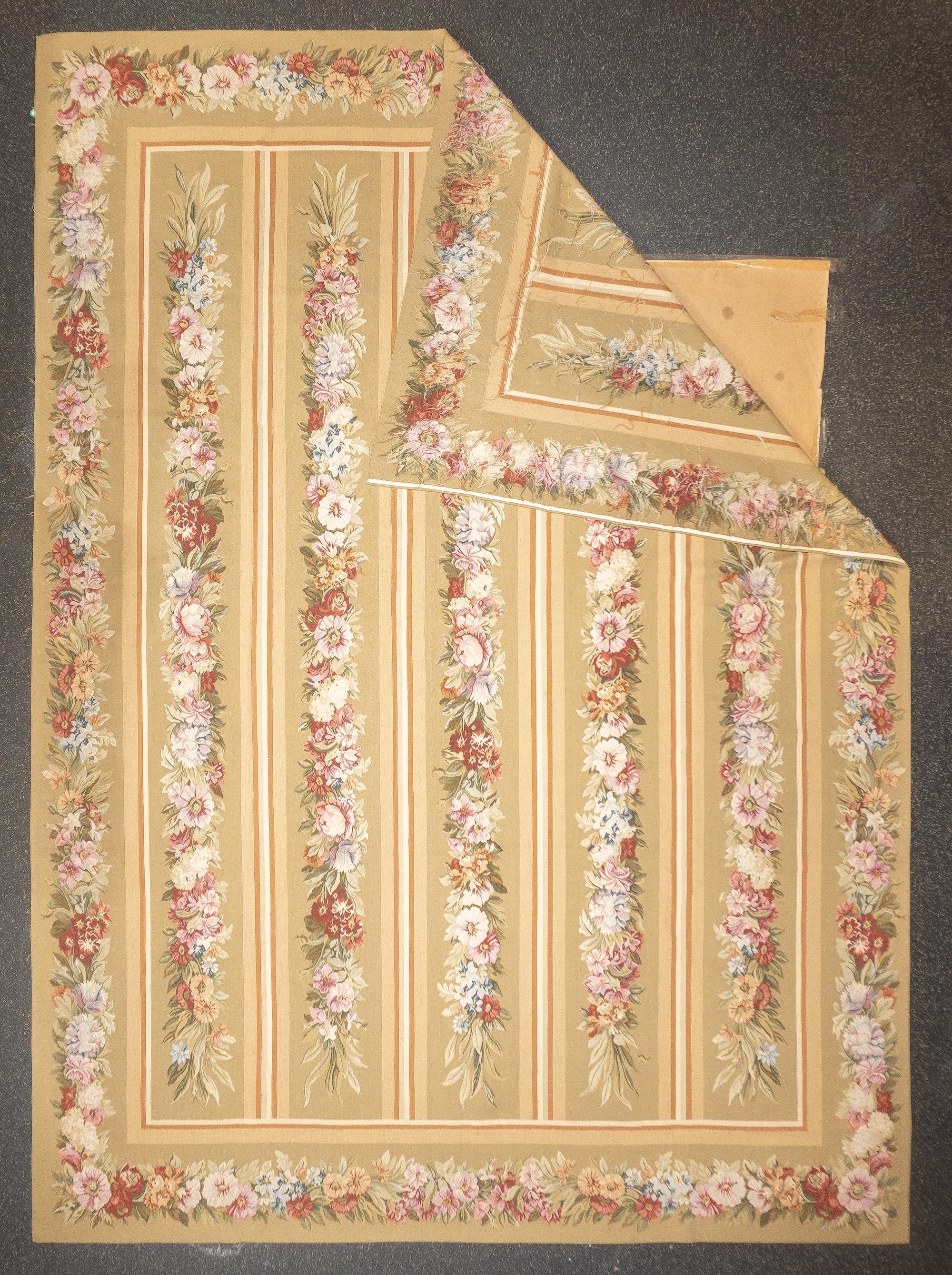 Tappeto Aubusson in lana a trama piatta 12'0