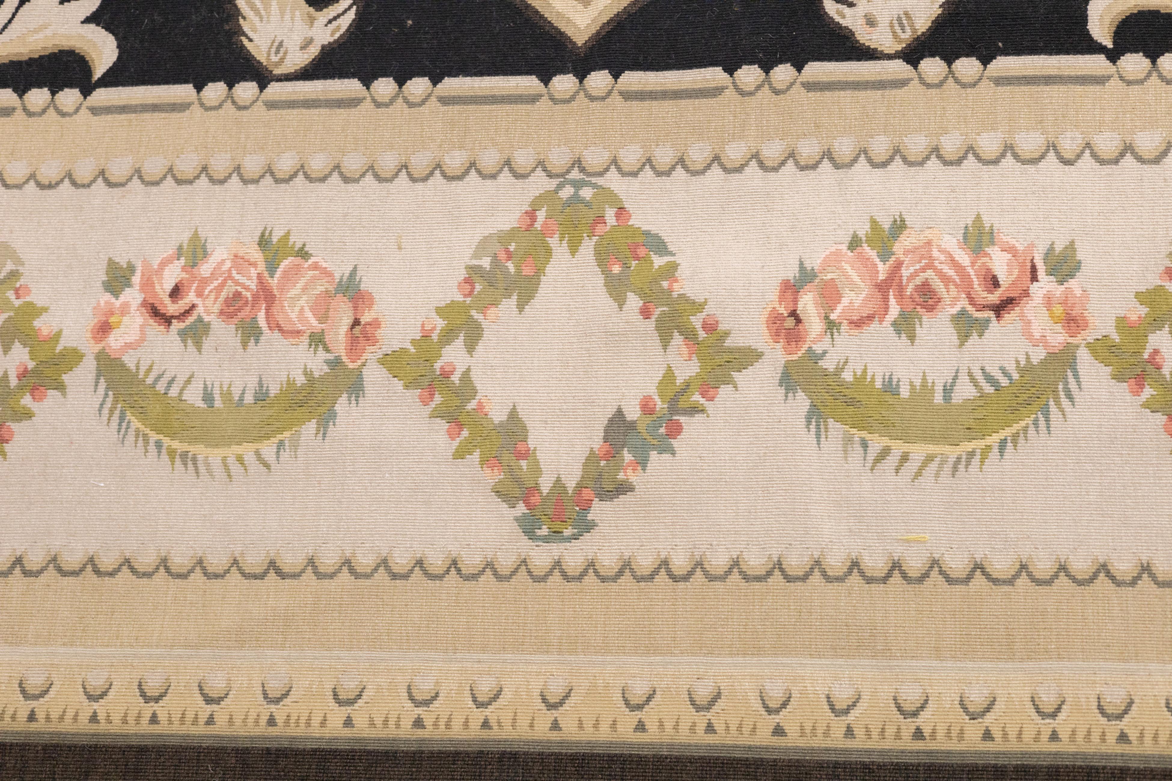 Tappeto Aubusson in lana a trama piatta 12'0