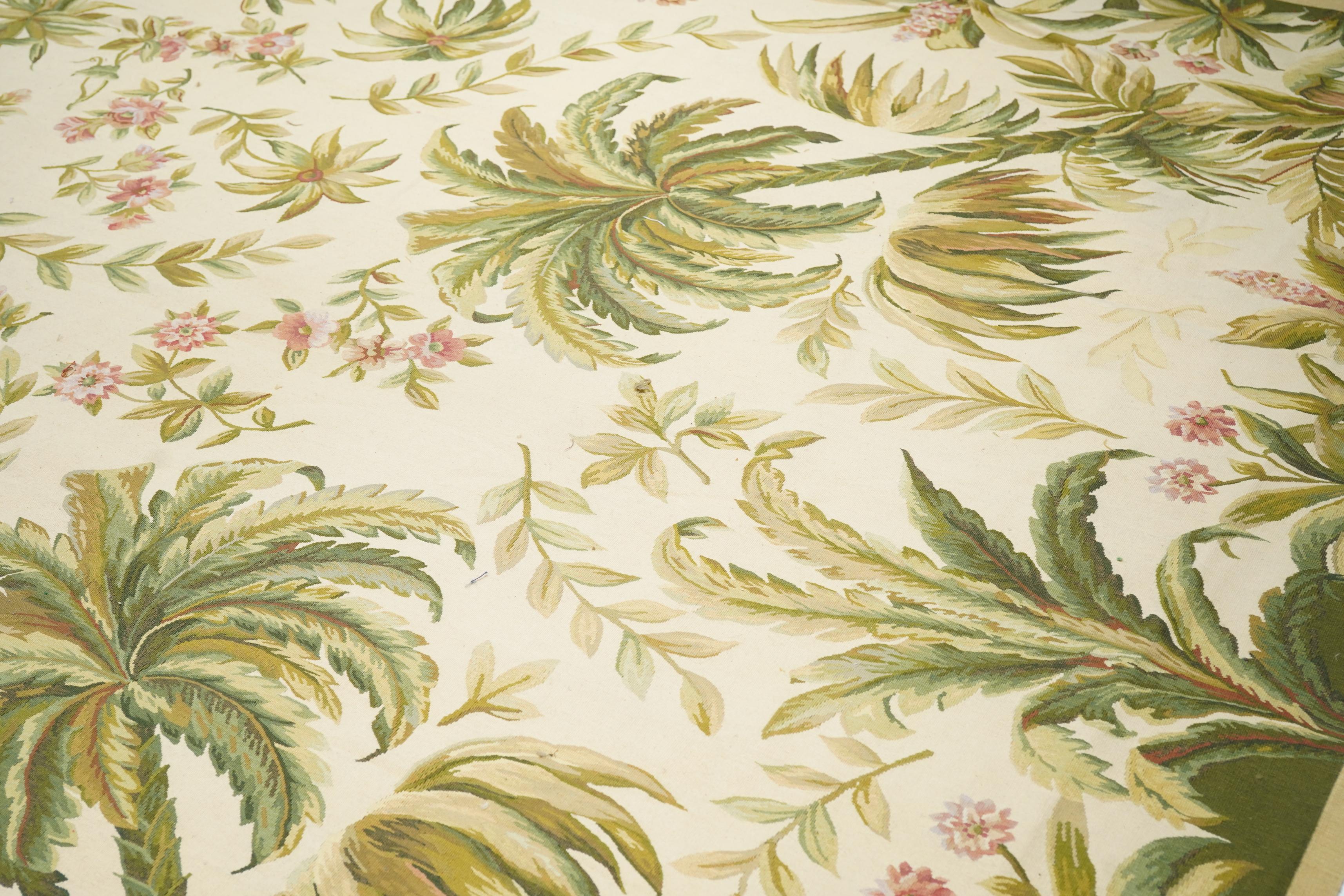 XXI secolo e contemporaneo Tappeto Aubusson in lana a trama piatta 12'0