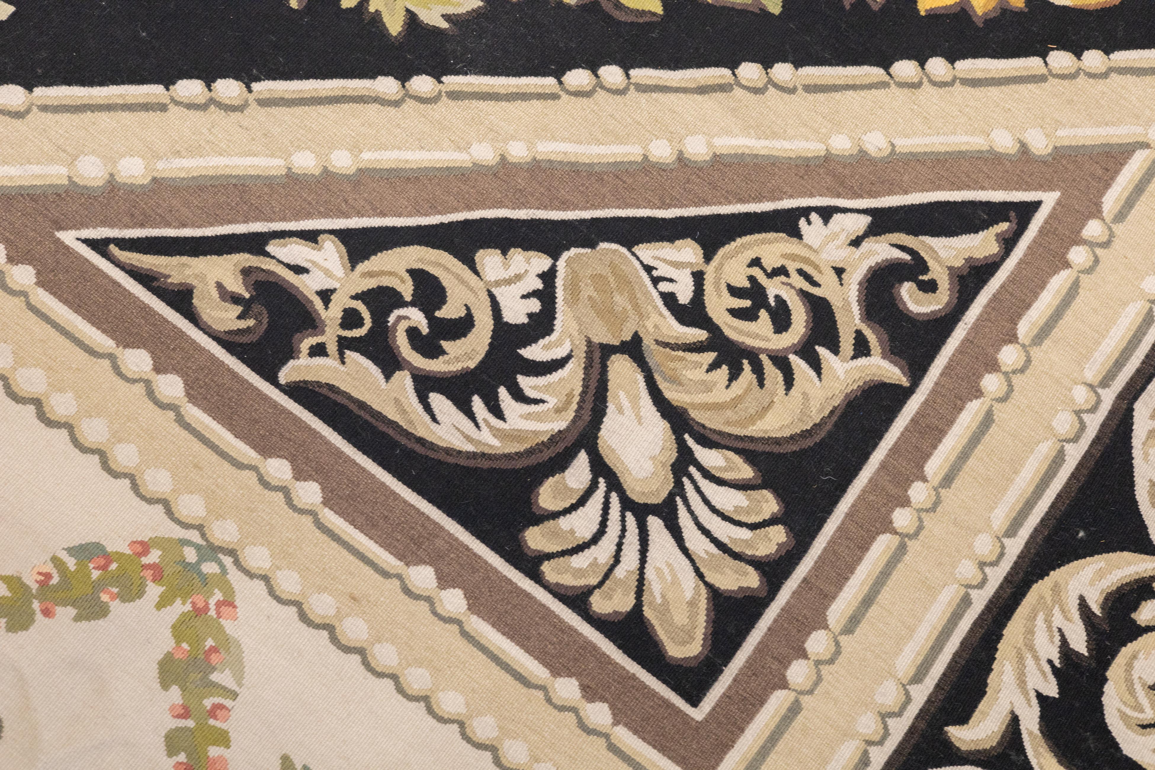 XXI secolo e contemporaneo Tappeto Aubusson in lana a trama piatta 12'0