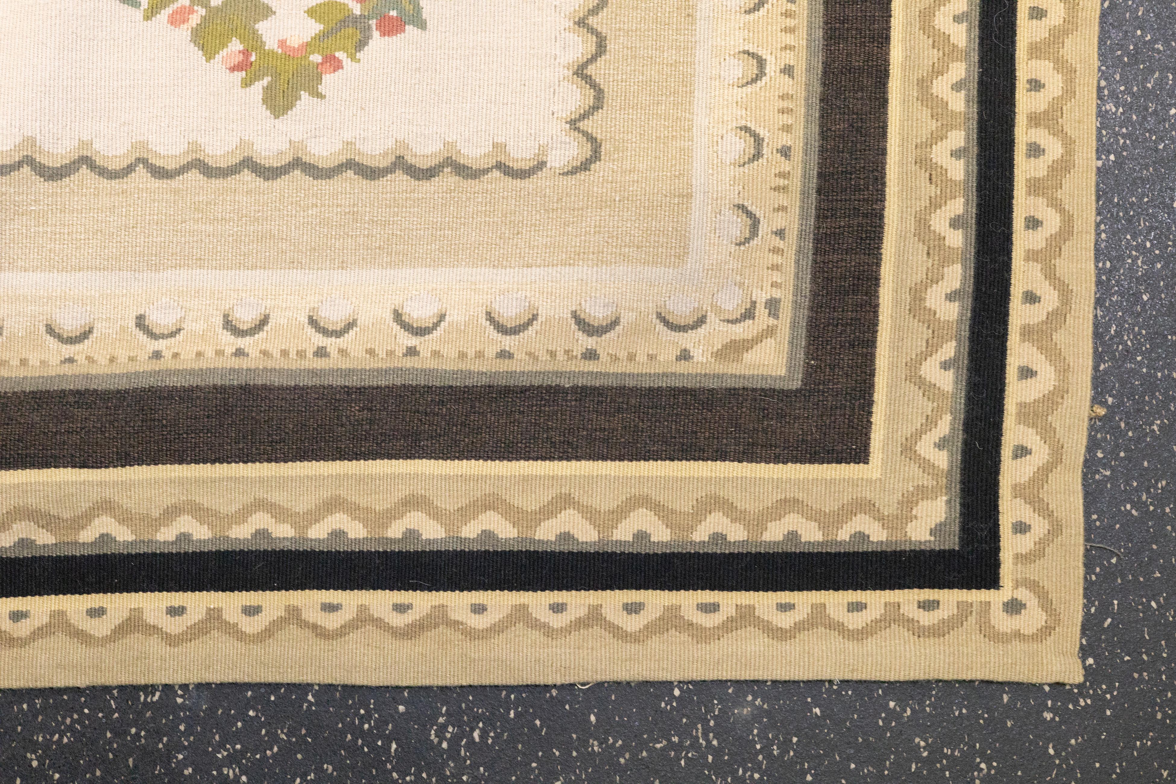 Lana Tappeto Aubusson in lana a trama piatta 12'0