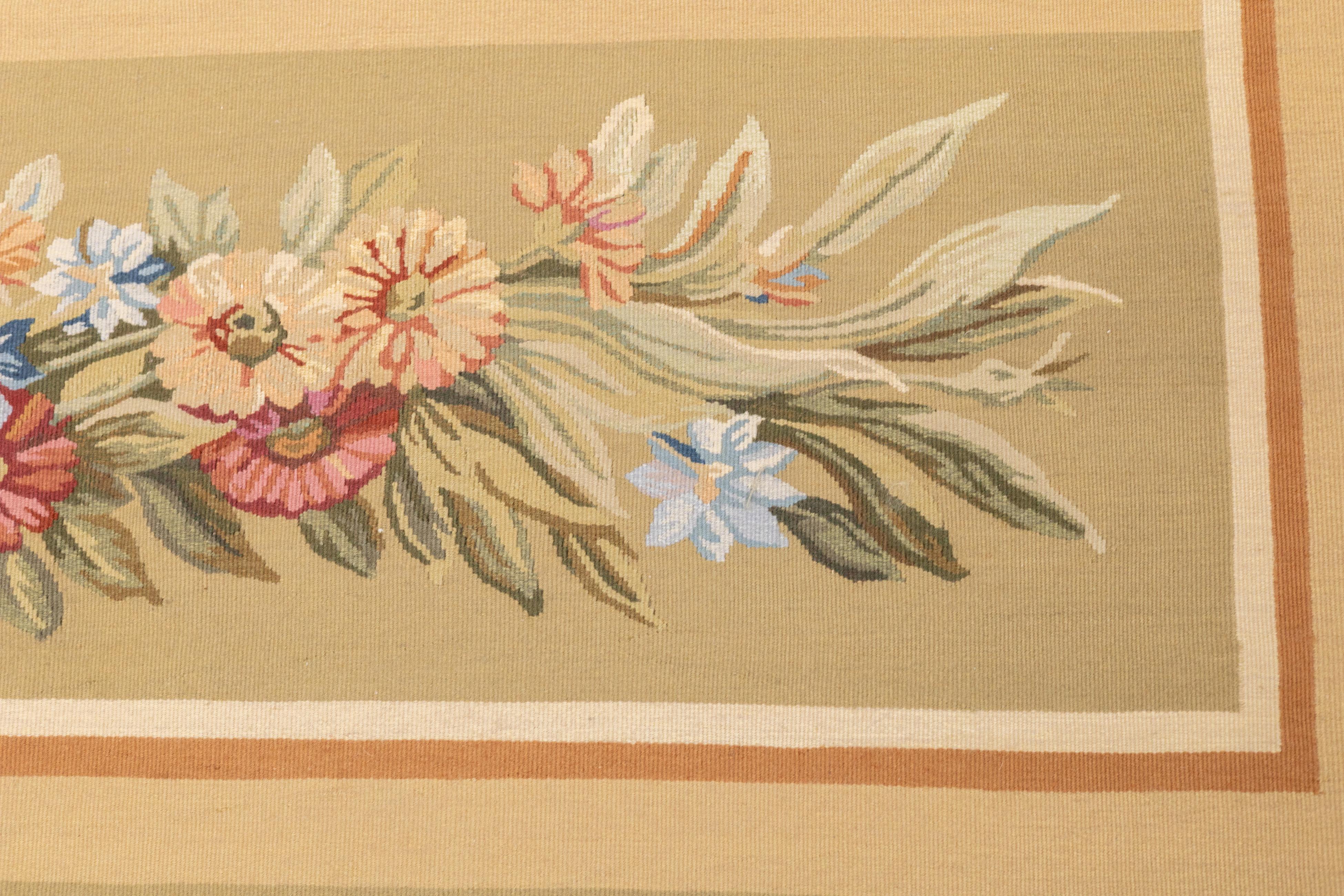XXI secolo e contemporaneo Tappeto Aubusson in lana a trama piatta 12'0