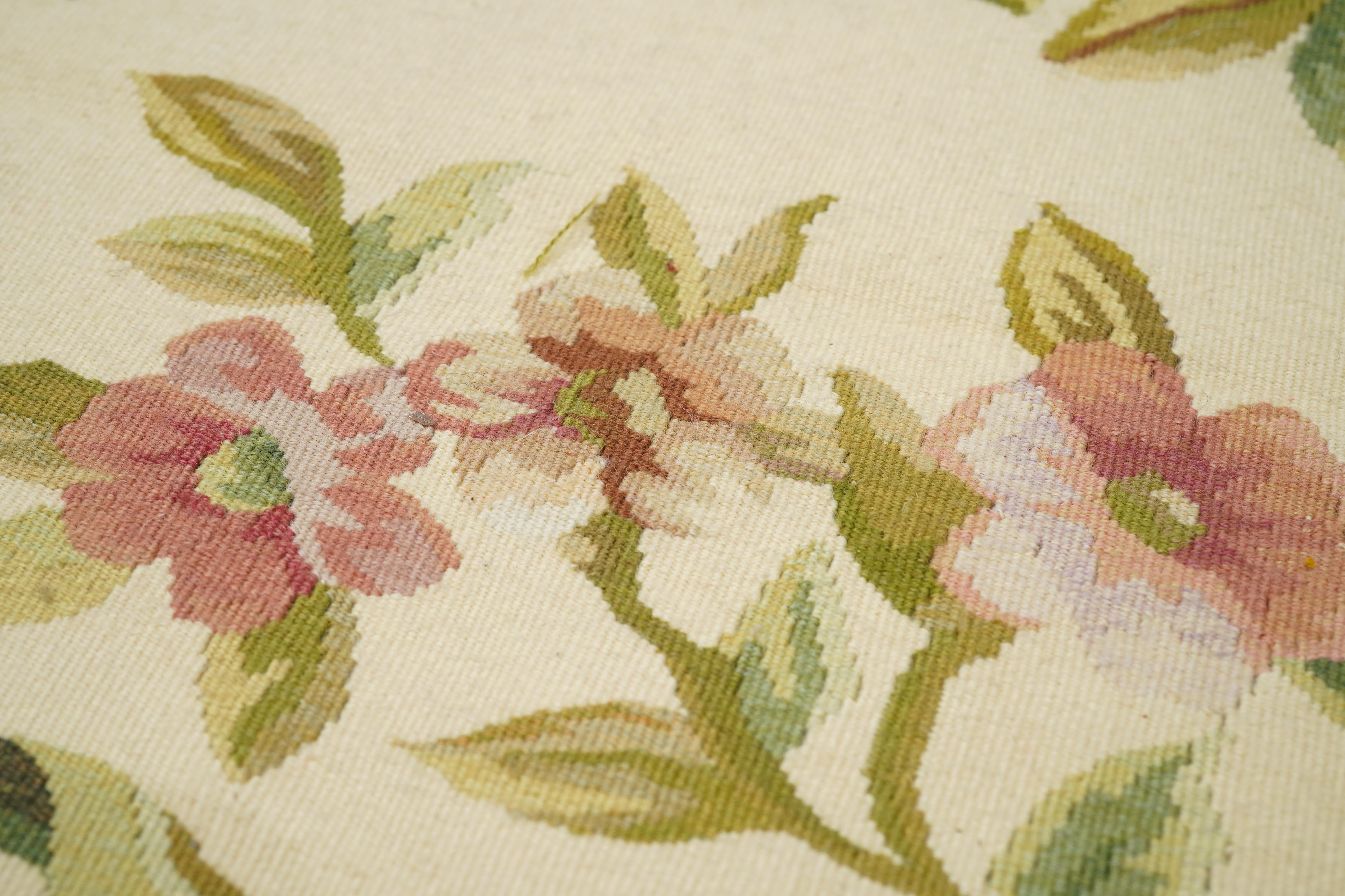 Tappeto Aubusson in lana a trama piatta 12'0