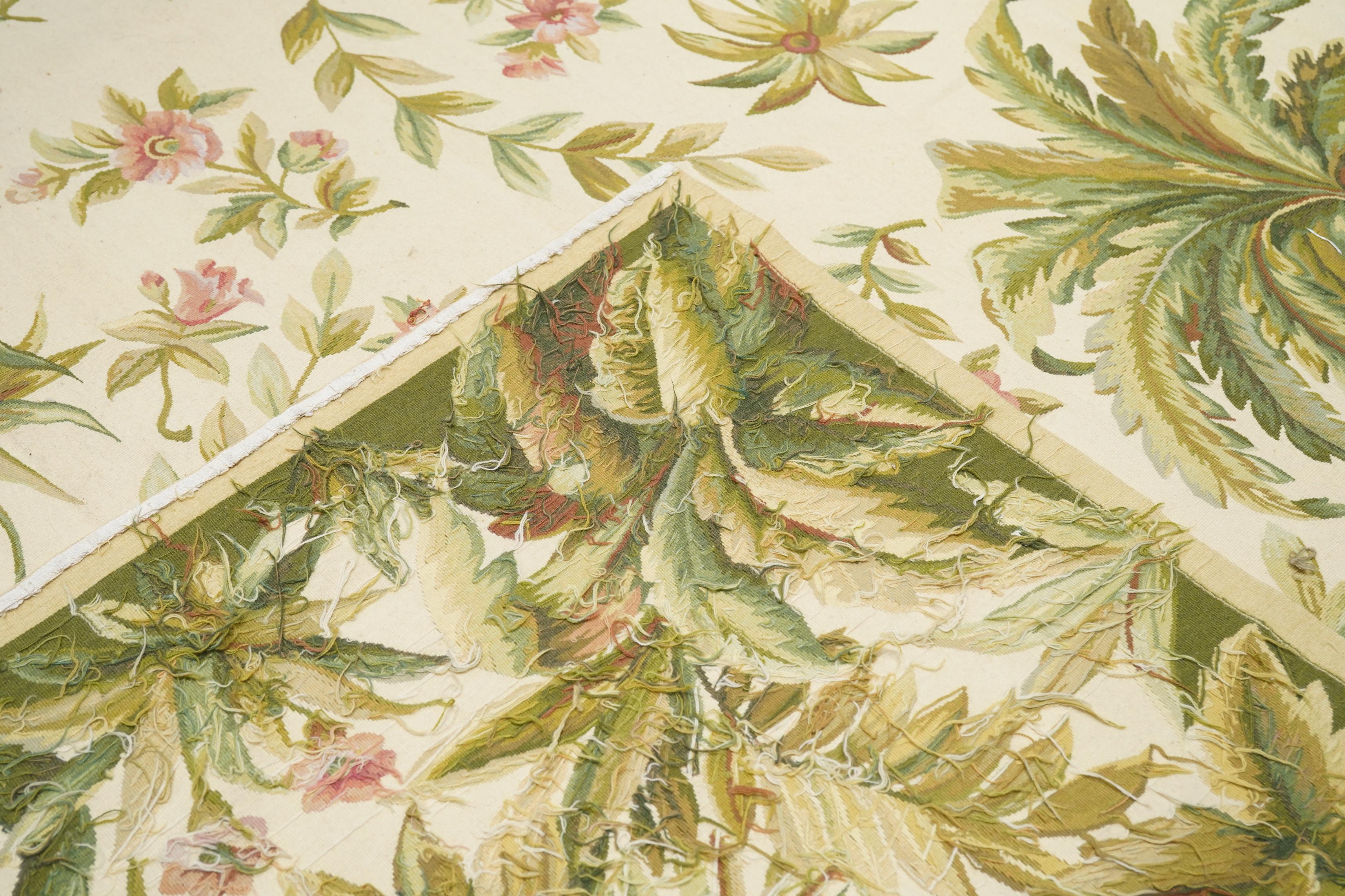 Tappeto Aubusson in lana a trama piatta 12'0