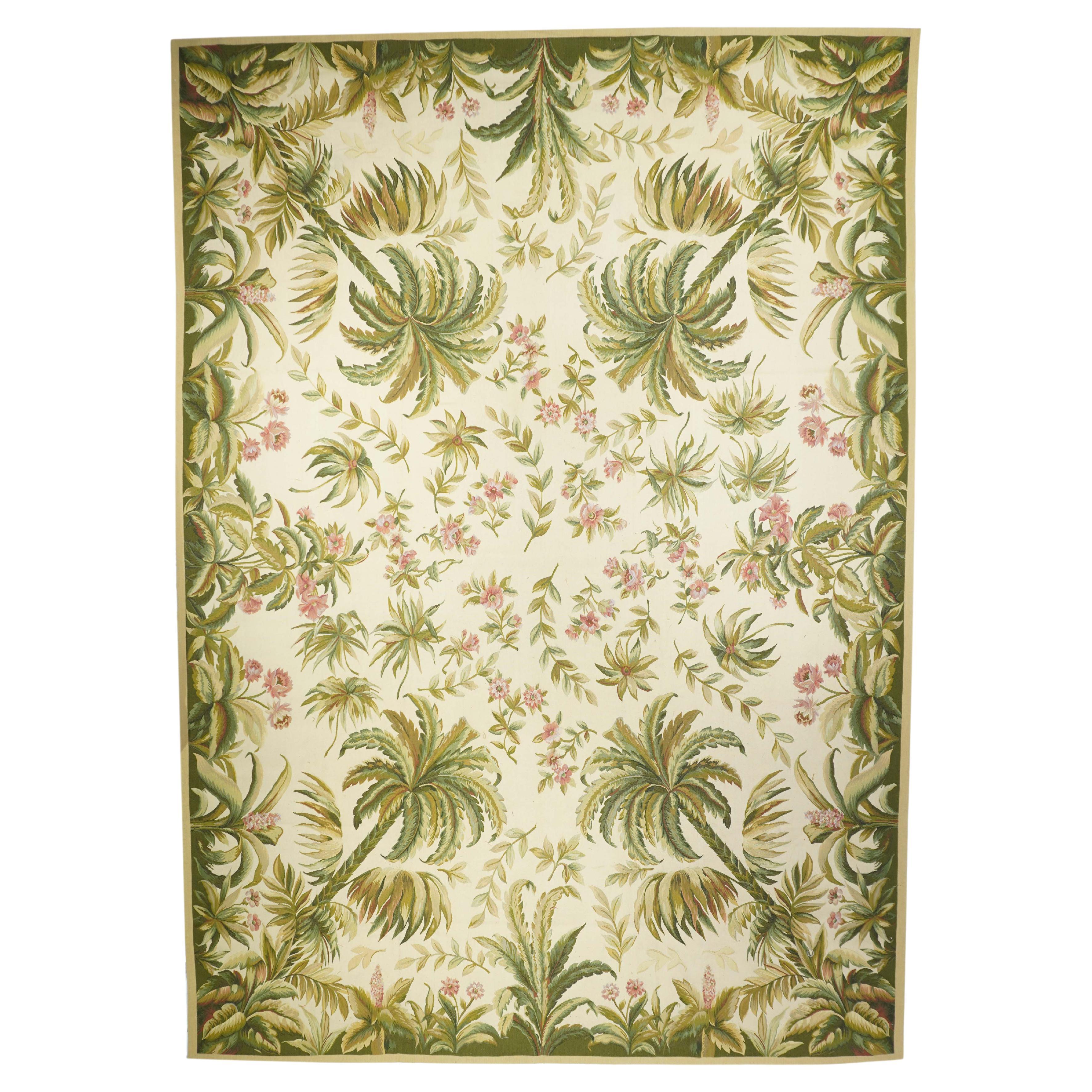 Alfombra de lana de tejido plano Aubusson 12'0" x 15'0"