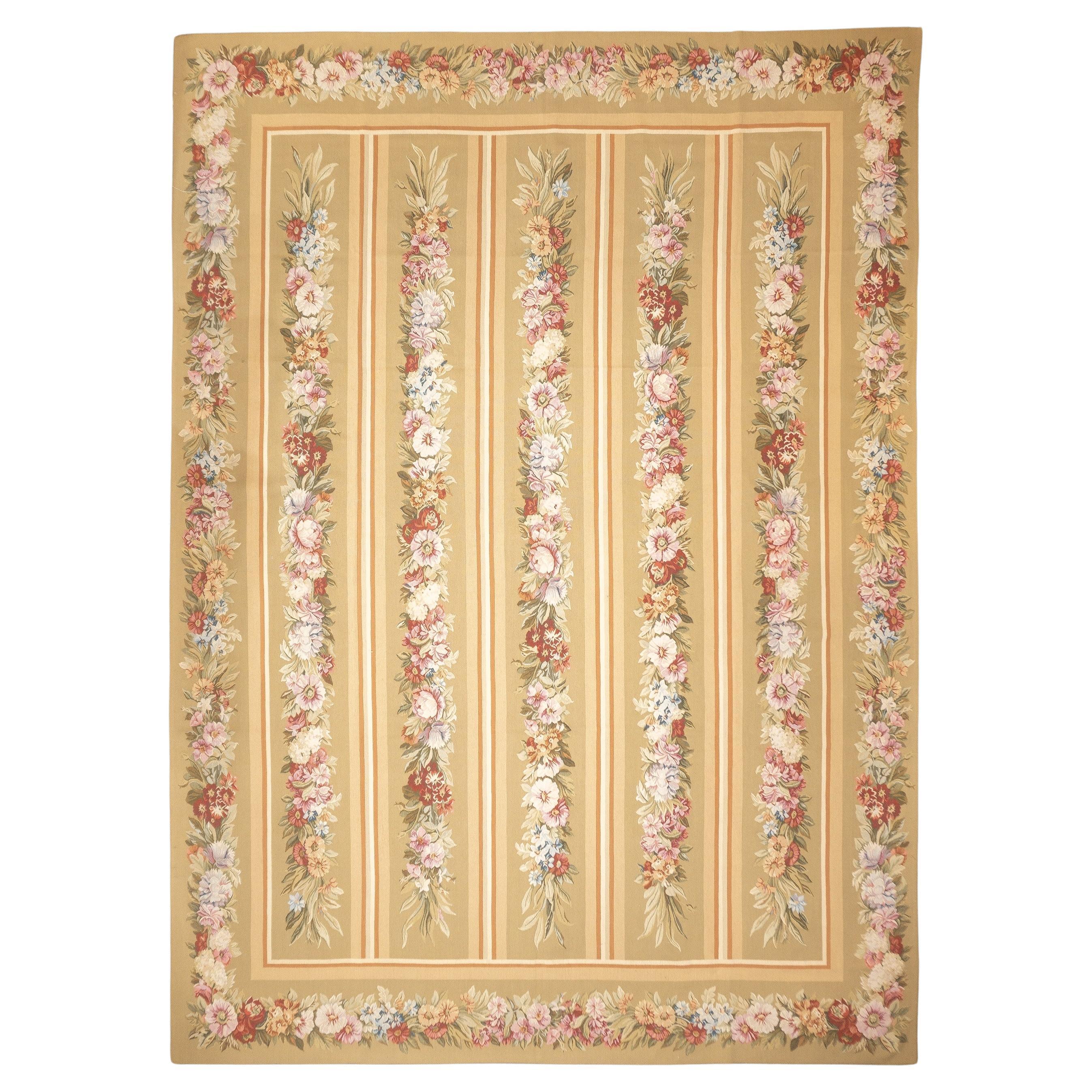 Alfombra de lana de tejido plano Aubusson 12'0" x 15'0"