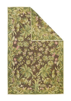 Tapis d'Aubusson à tissage plat en laine 6'0" x 9'0"