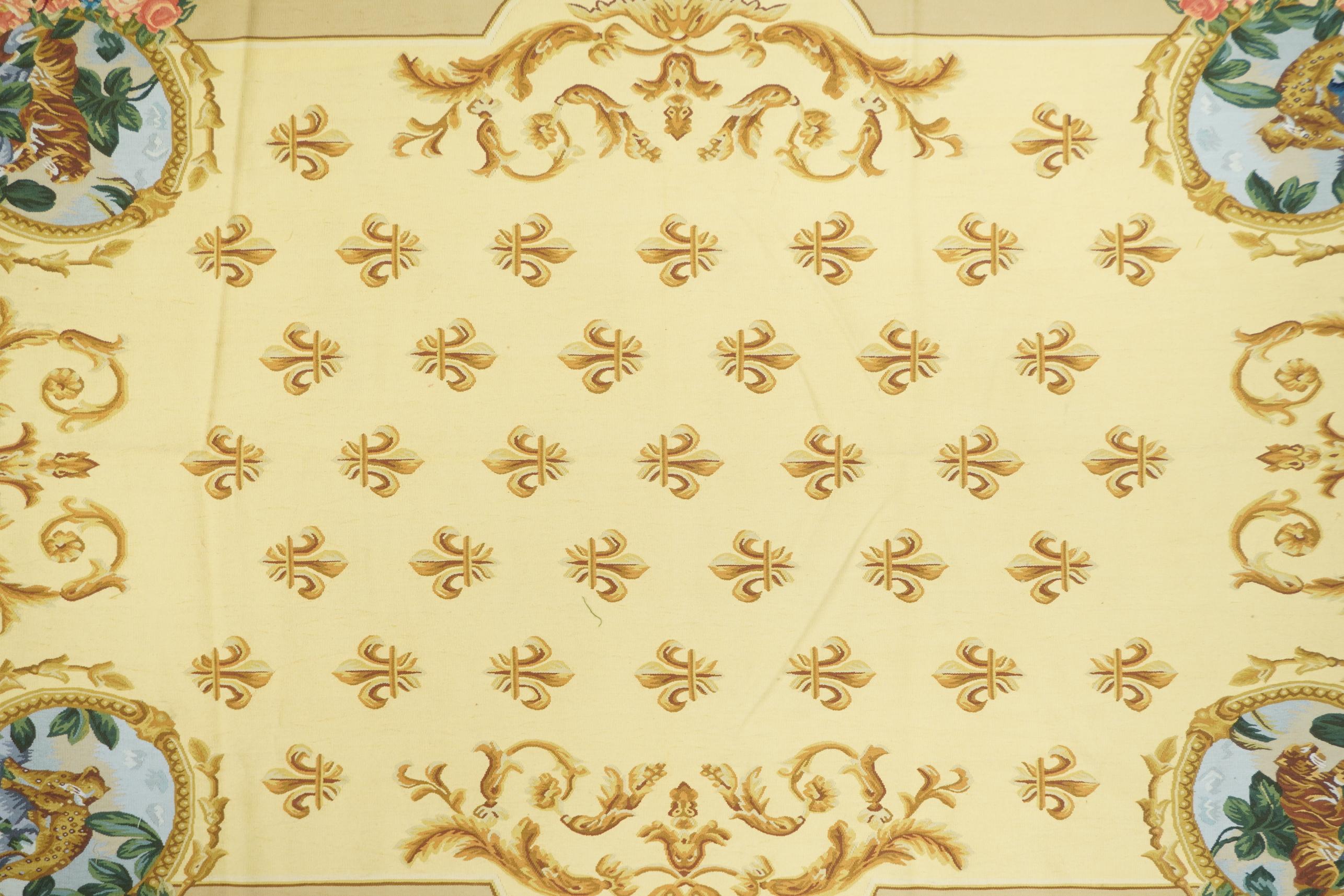 Flachgewebter Aubusson-Wollteppich 6'0