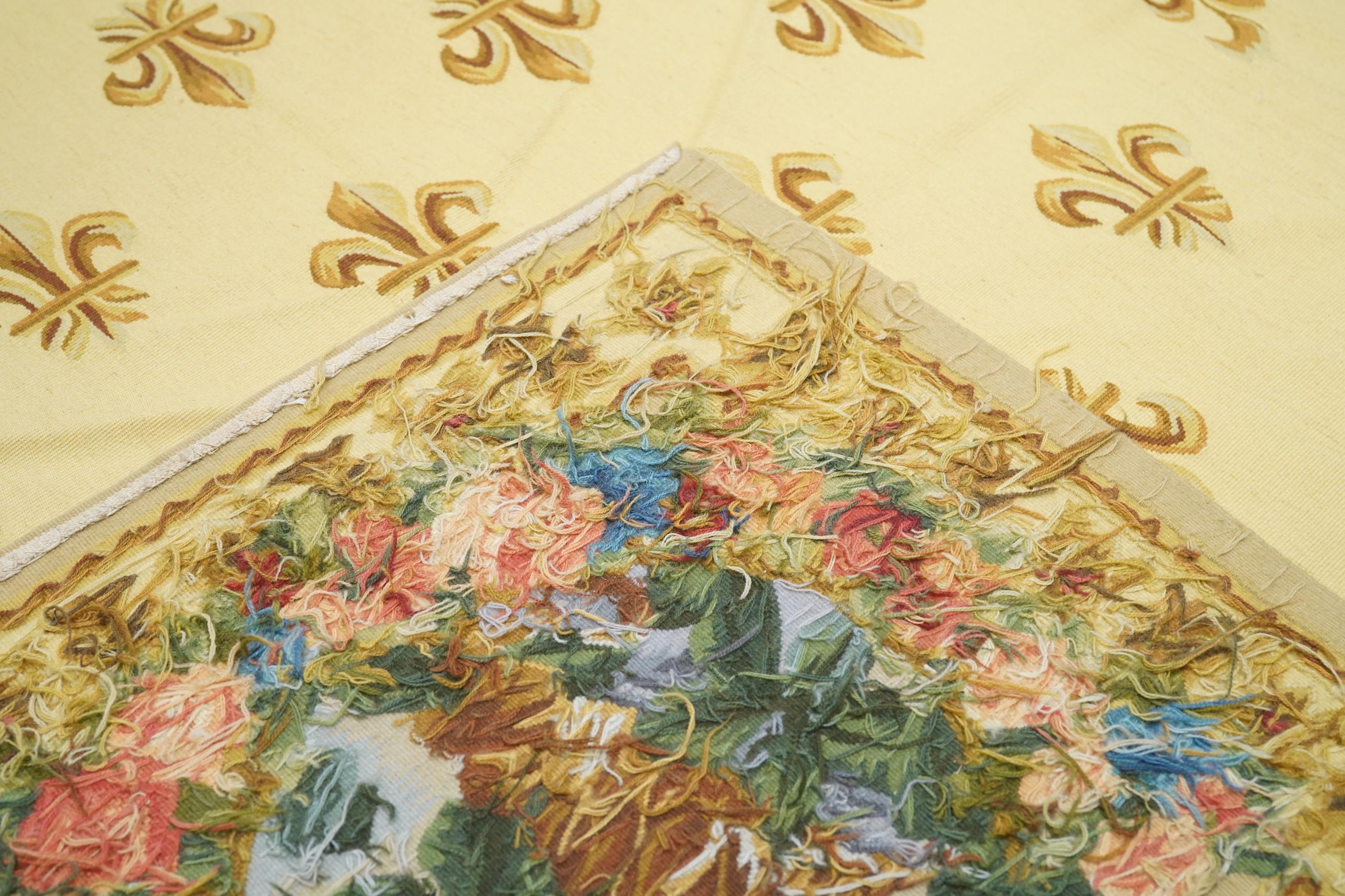 Flachgewebter Aubusson-Wollteppich 6'0