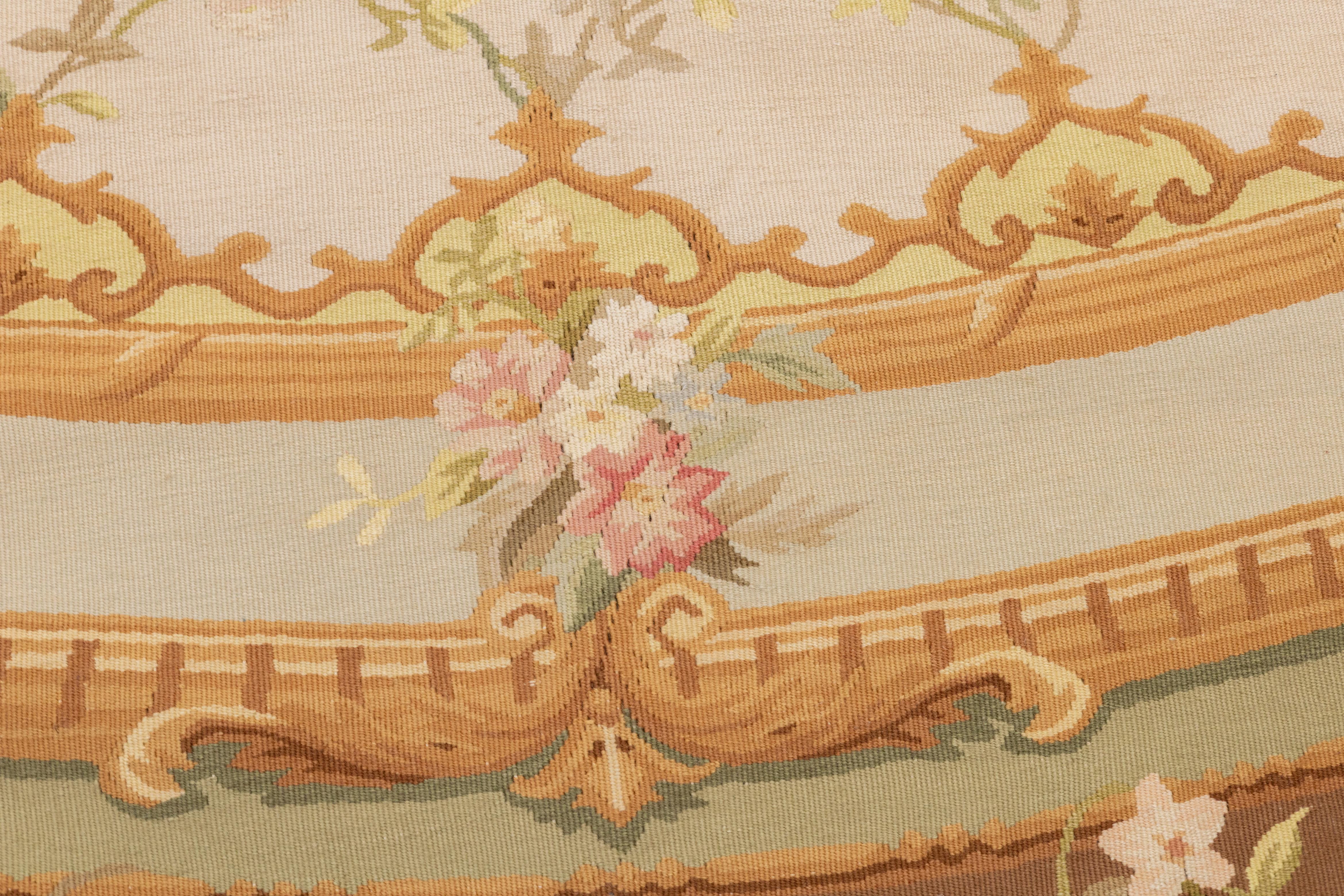Flachgewebter Aubusson-Wollteppich 8'0