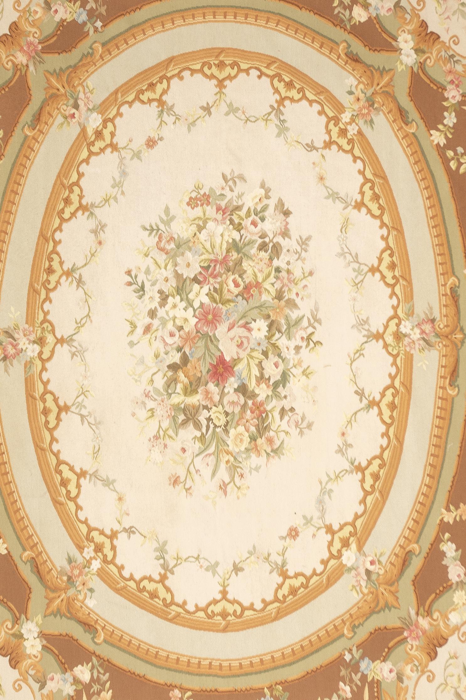 Flachgewebter Aubusson-Wollteppich 8'0