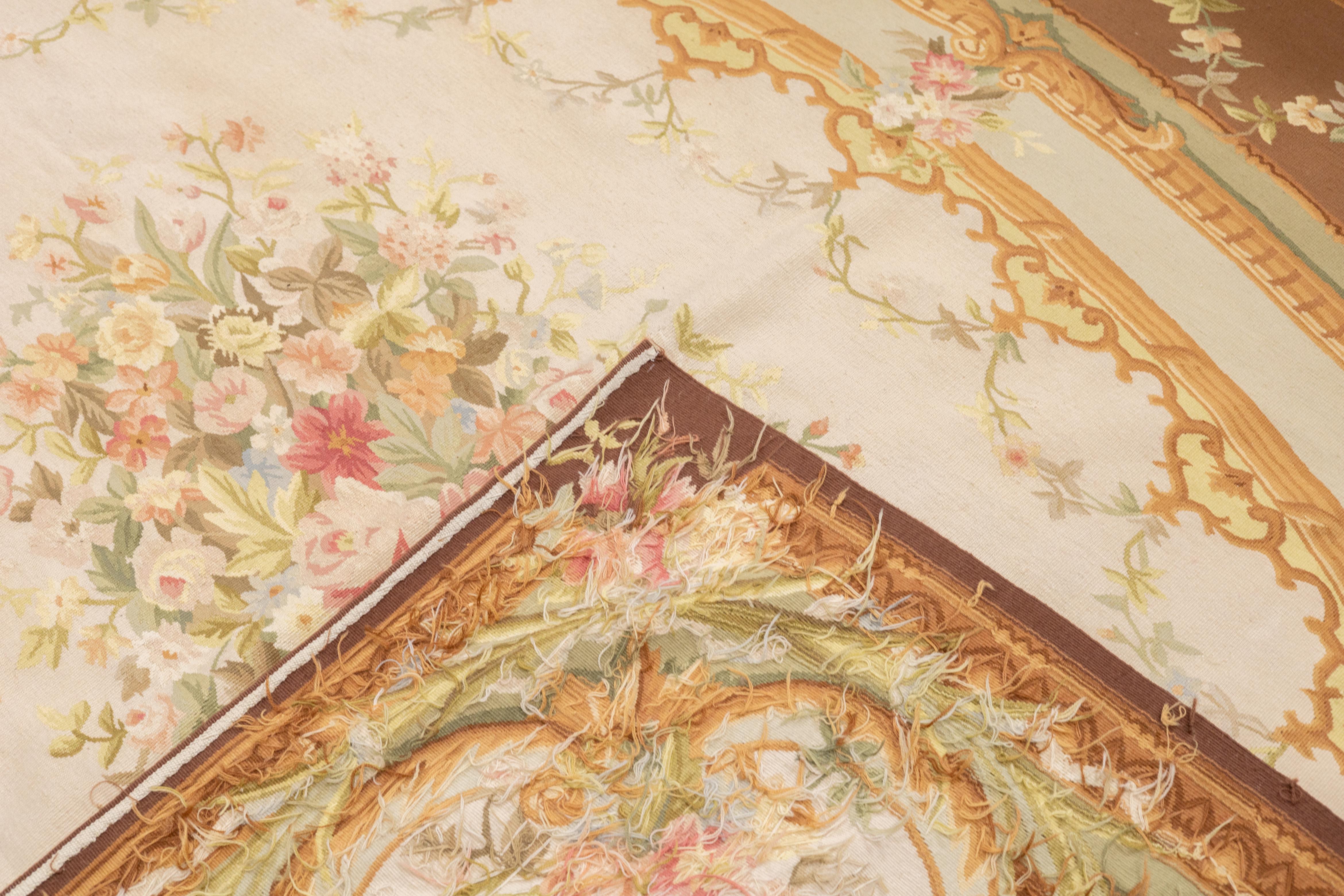 Flachgewebter Aubusson-Wollteppich 8'0