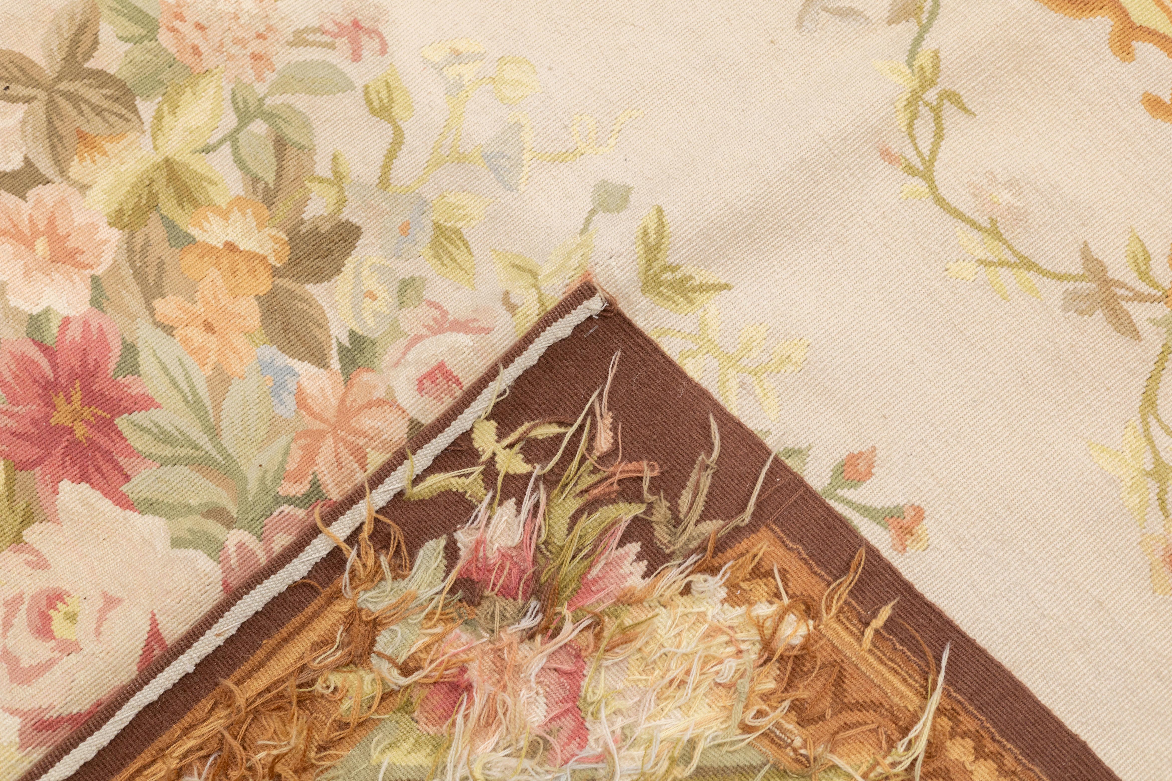 Flachgewebter Aubusson-Wollteppich 8'0