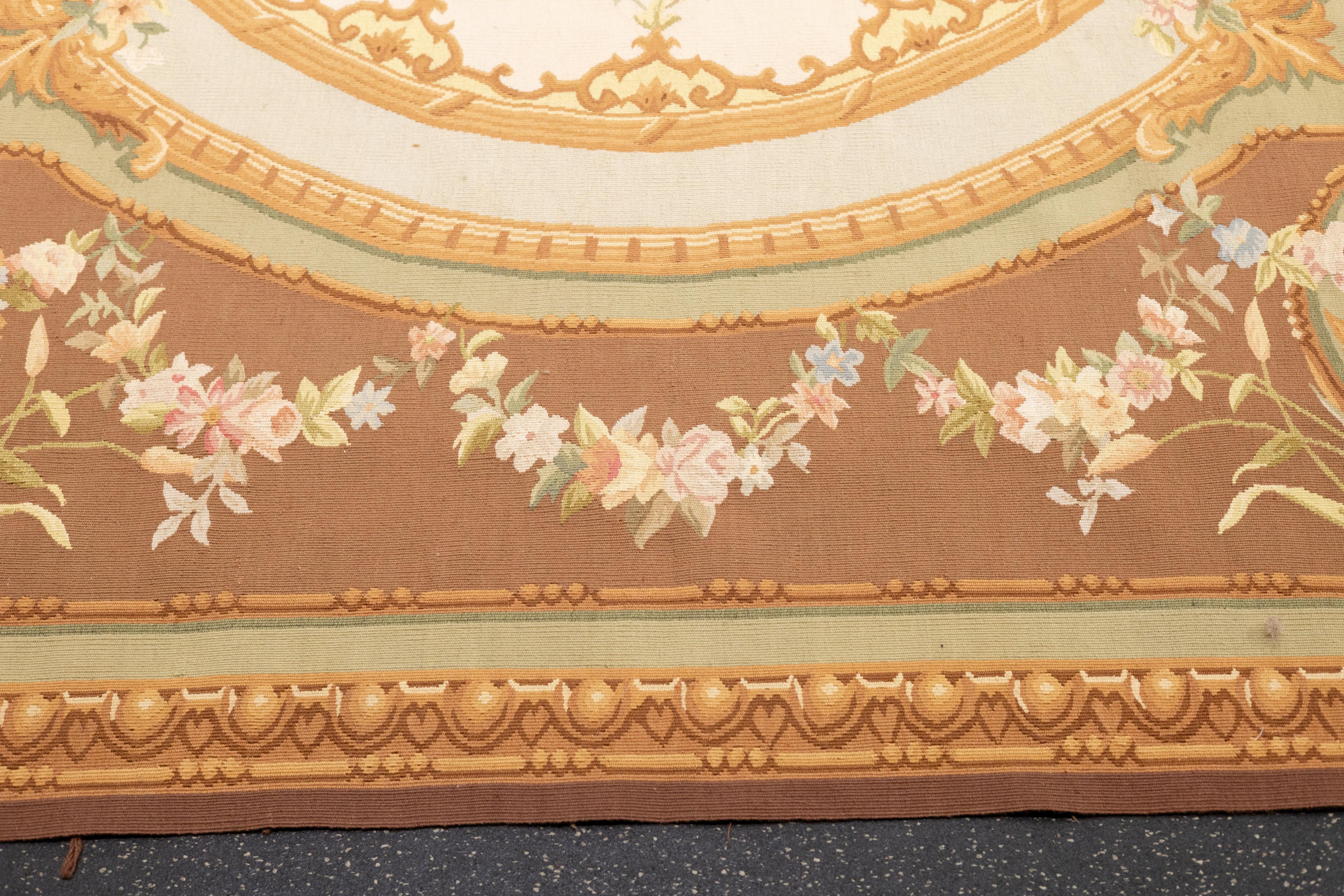 Flachgewebter Aubusson-Wollteppich 8'0