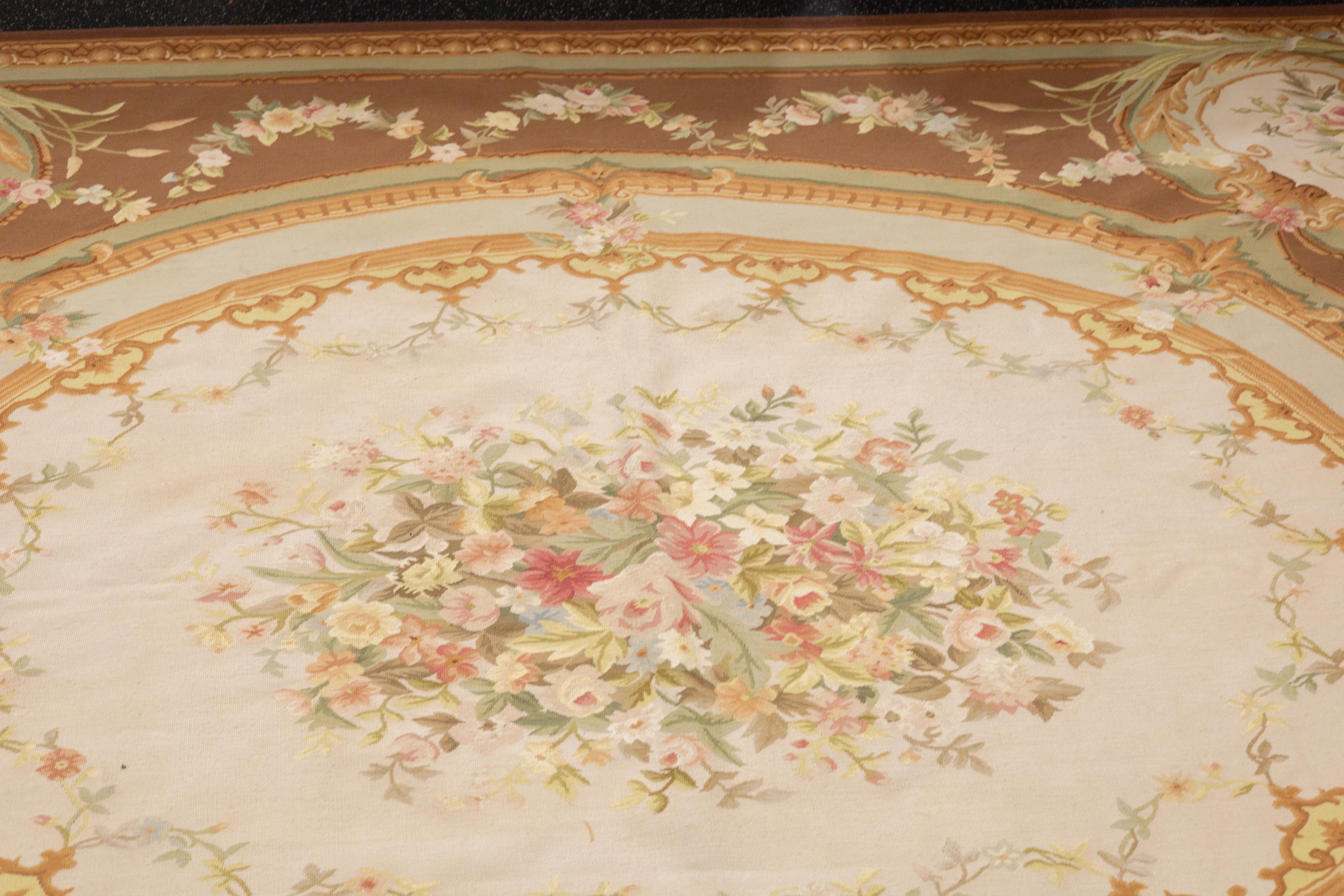 Flachgewebter Aubusson-Wollteppich 8'0