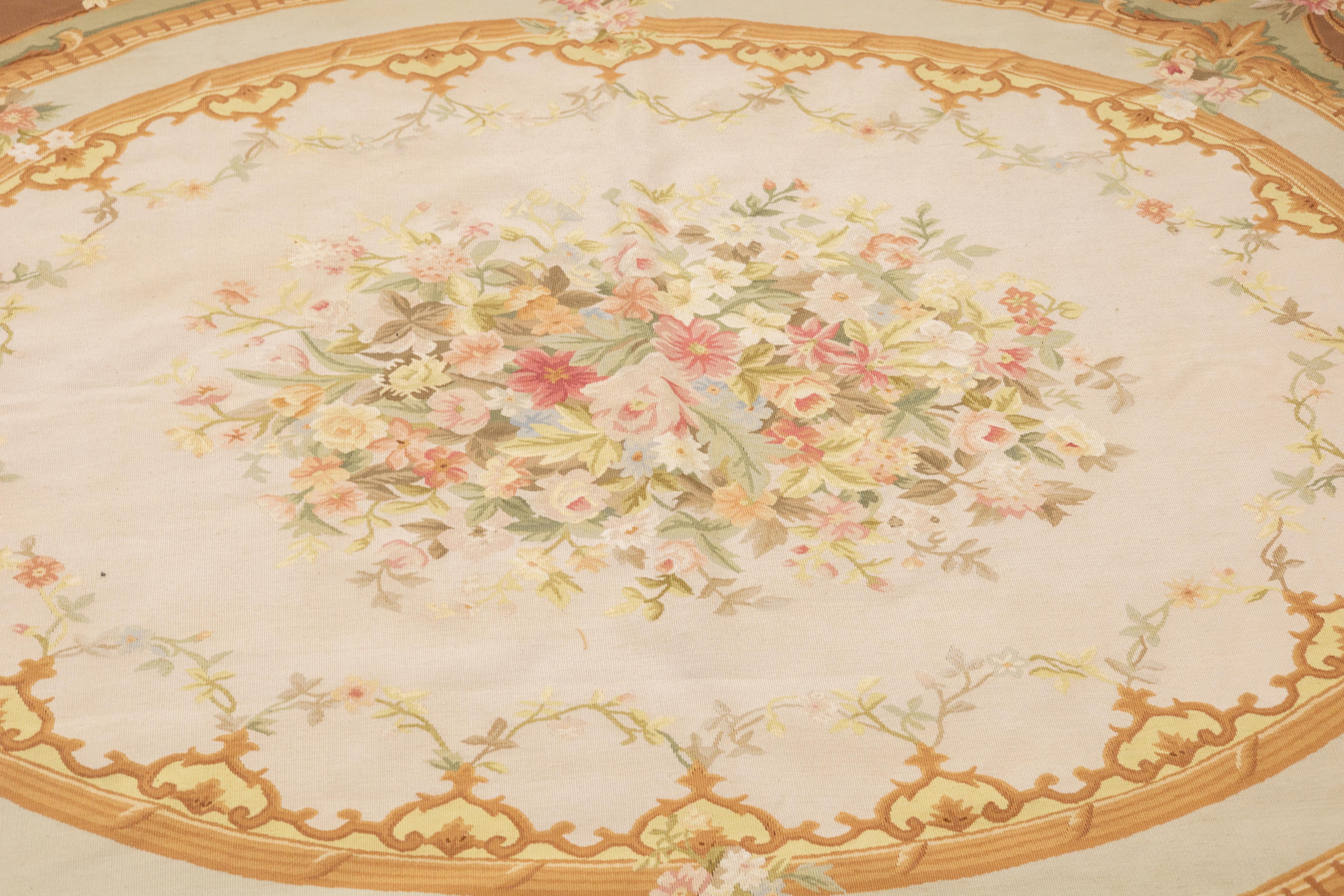 Flachgewebter Aubusson-Wollteppich 8'0