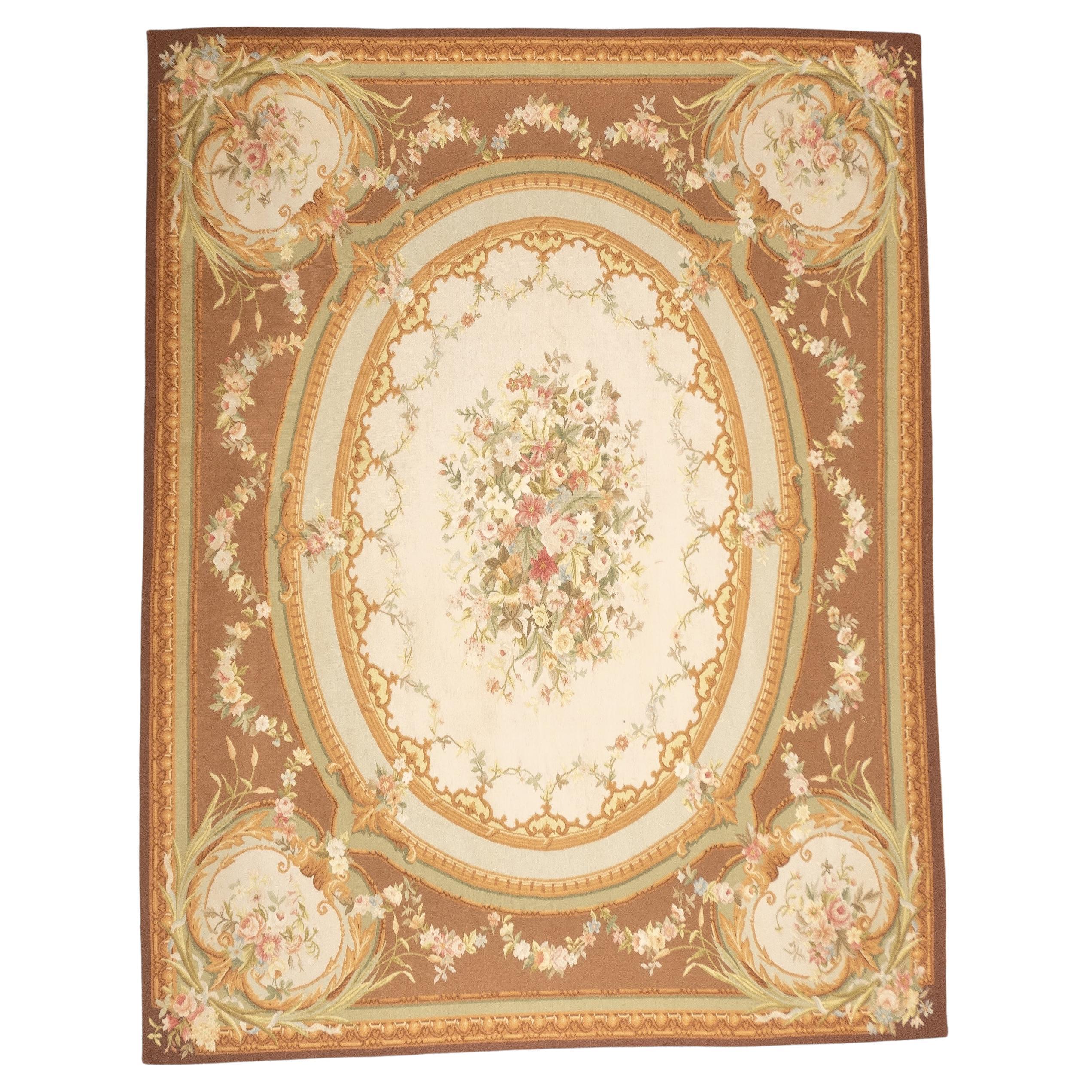 Alfombra de lana de tejido plano Aubusson 8'0" x 10'0"