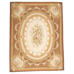 Alfombra de lana de tejido plano Aubusson 8'0" x 10'0"