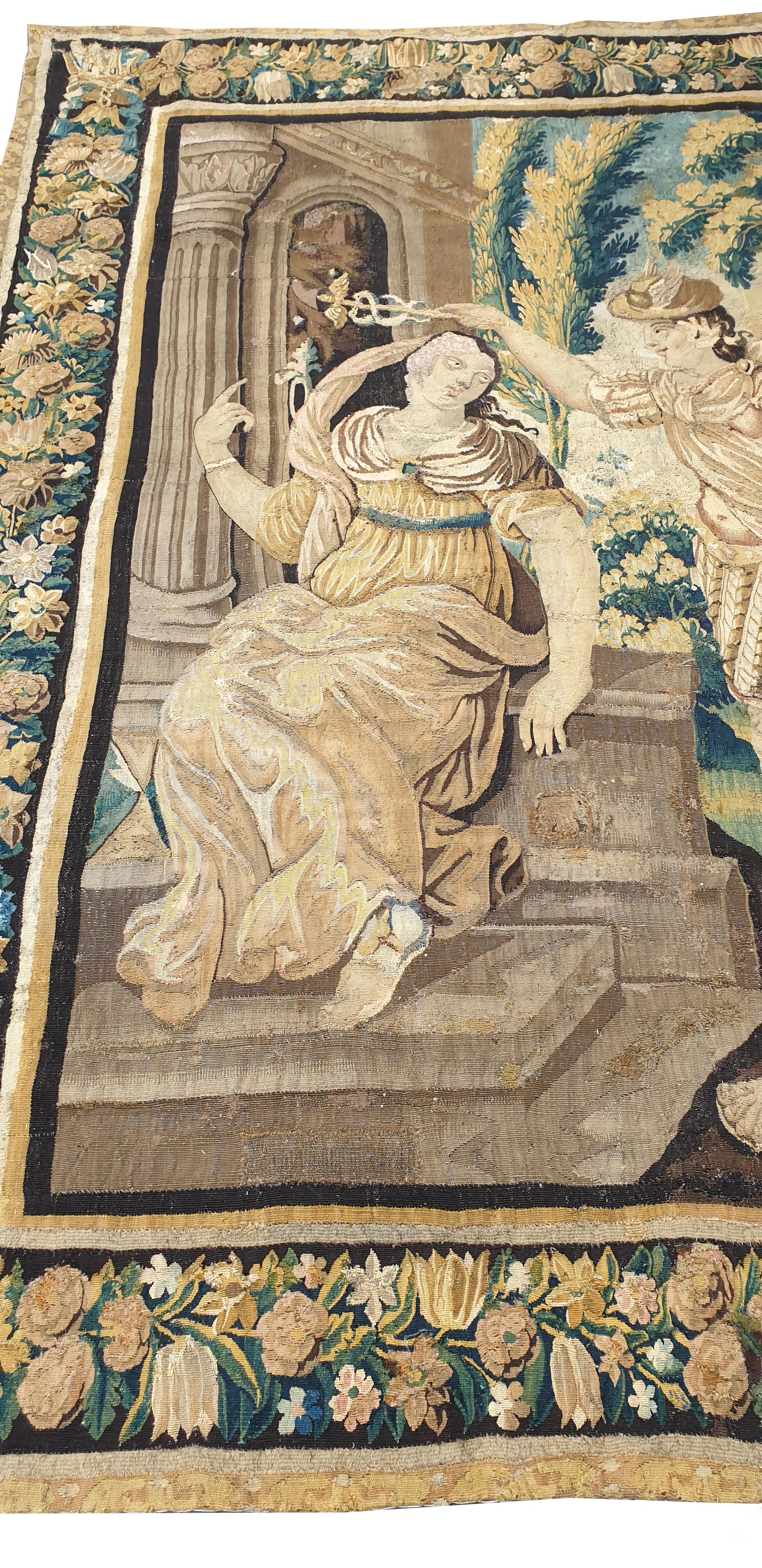 Aubusson French Tapestry, 17th Century, Perfect Condition In Excellent Condition In Paris, FR