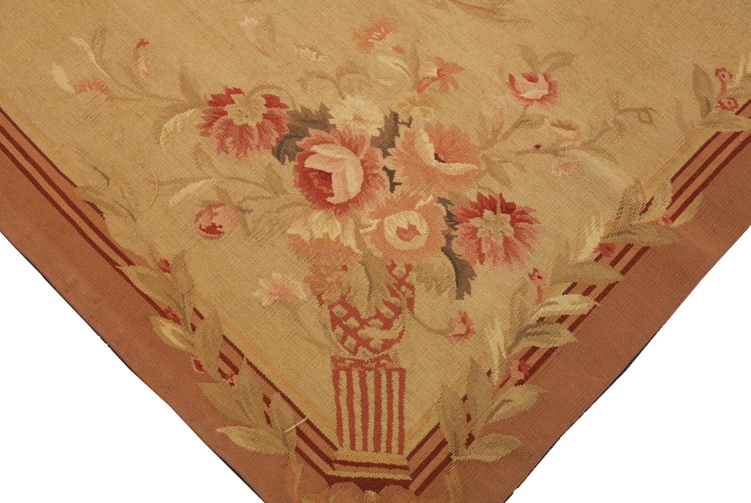Contemporary Aubusson Handmade Chinese Rug Inspired by French Style, 21st Century