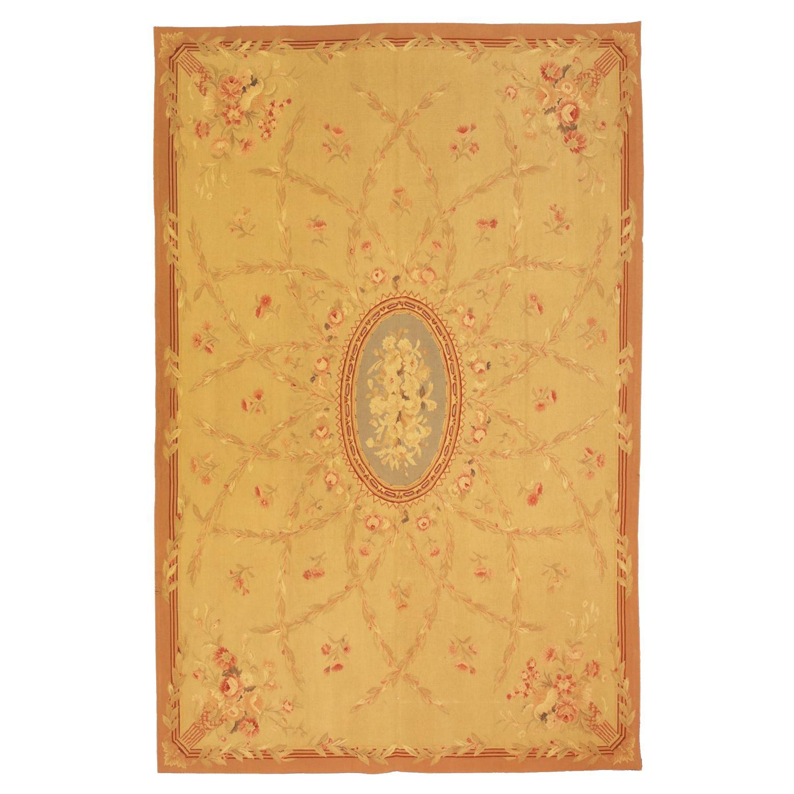 Aubusson Handmade Chinese Rug Inspired by French Style, 21st Century