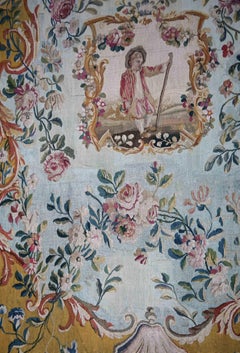 Aubusson Manufacture 18th Century Central Medallion Tapestry - W100xH200cm, 1544