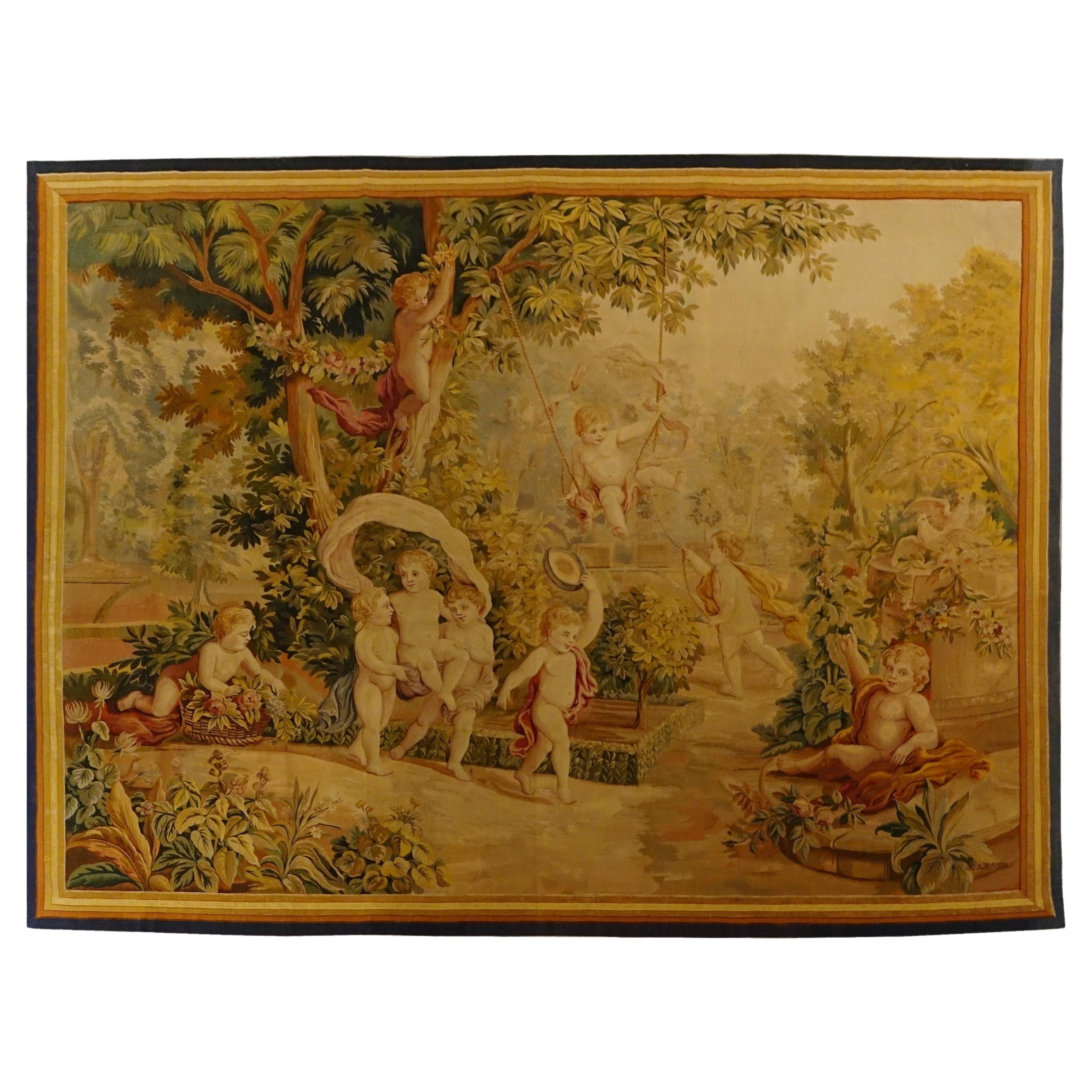 Wall Decor Vintage French Tapestry Wall Hanging 89 x 75 cm Antique French Tapestry Pictorial French Tapestry Wall Hanging