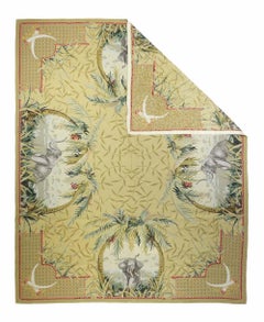 Tappeto Aubusson a punta d'ago con trama in lana 7'10'' x 9'11''