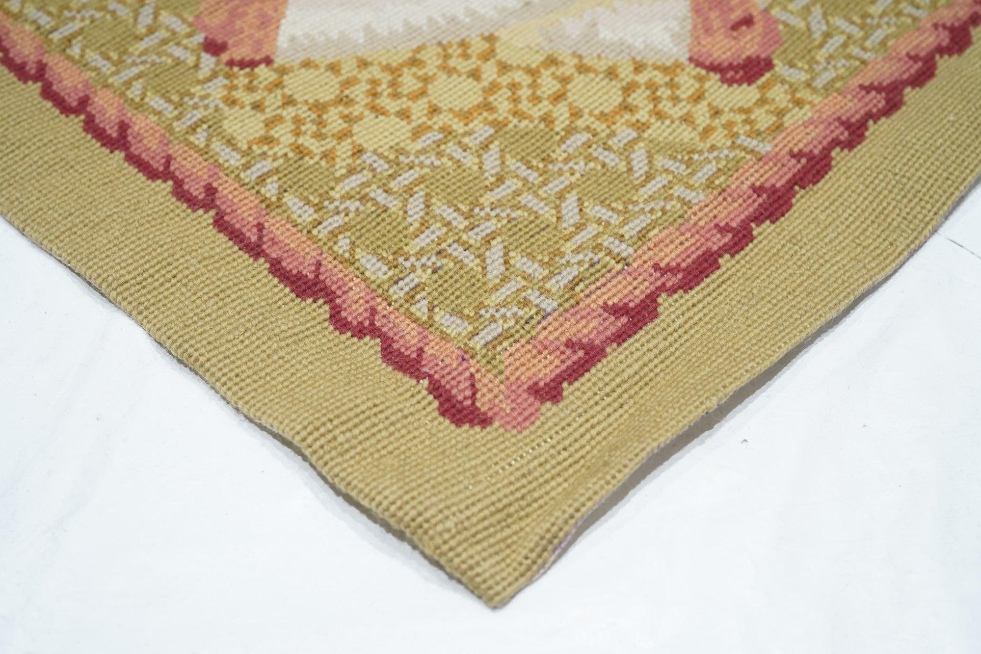 Aubusson Needle Point Wool Weave Rug 7'10'' x 9'11'' In New Condition For Sale In New York, NY