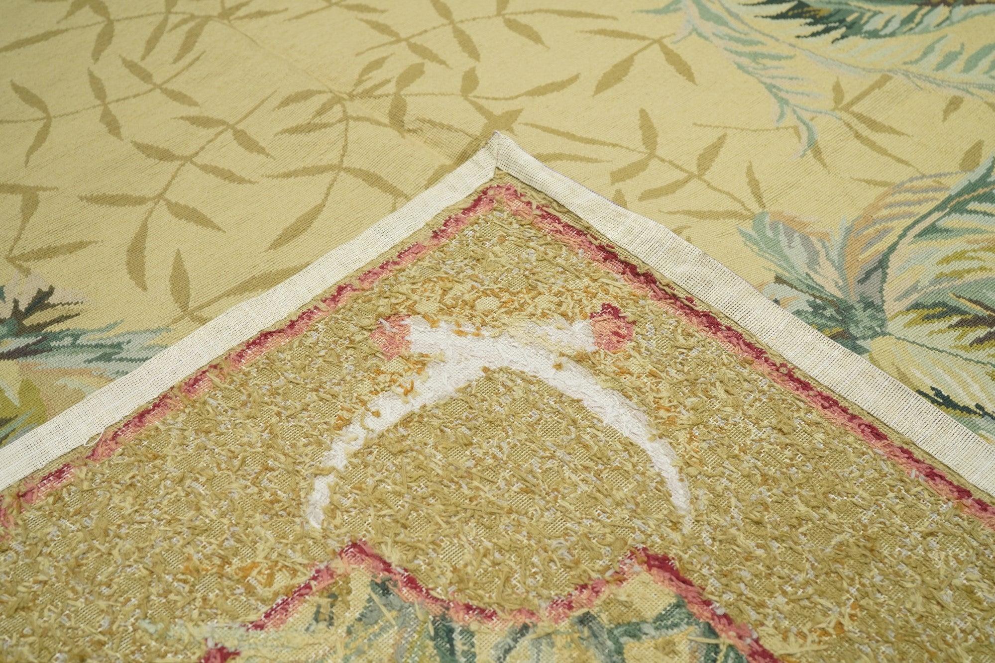 Aubusson Needle Point Wool Weave Rug 7'10'' x 9'11'' For Sale 4