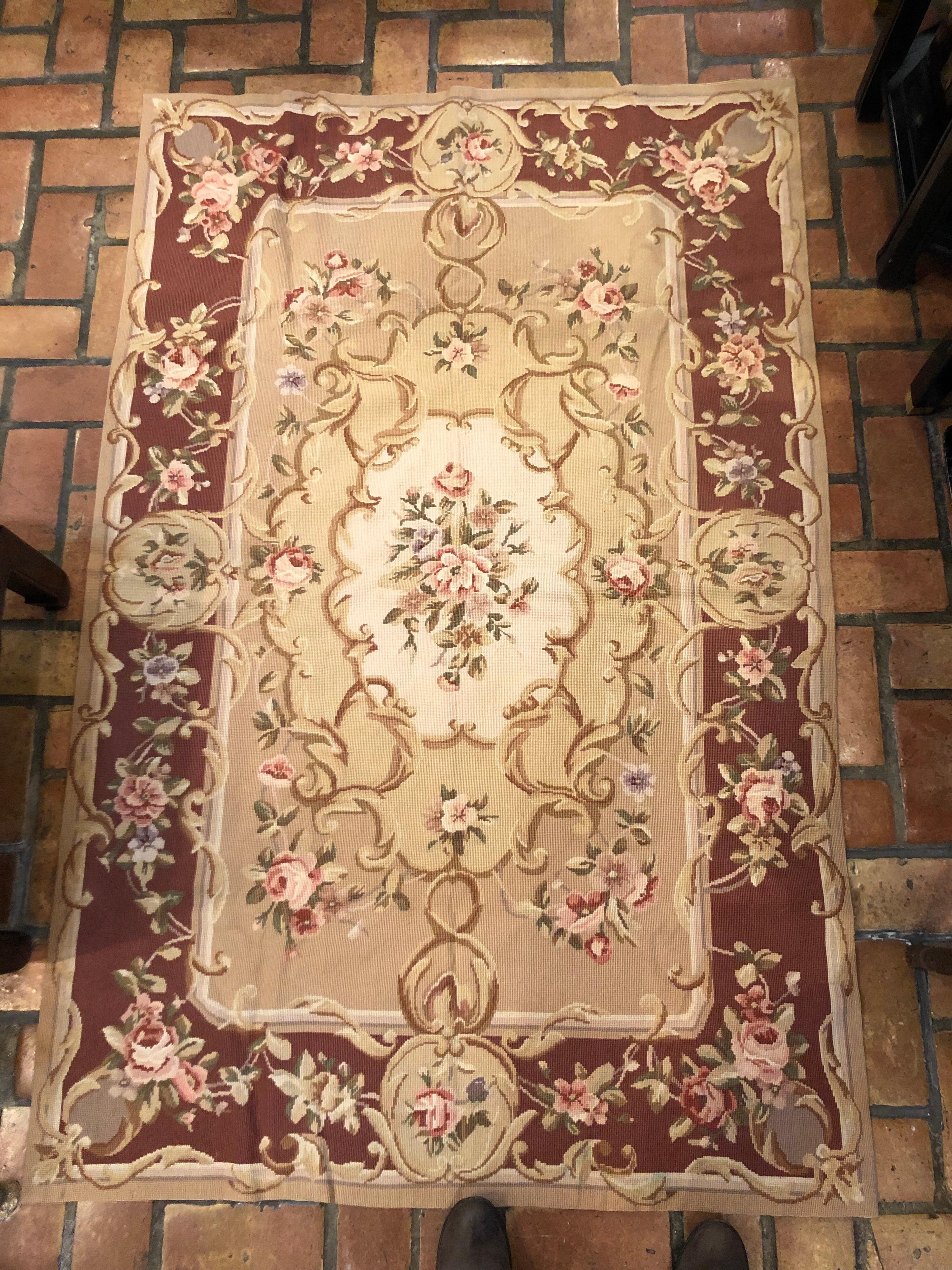 Aubusson Needlepoint Rug New Unused 4' x 6' 7