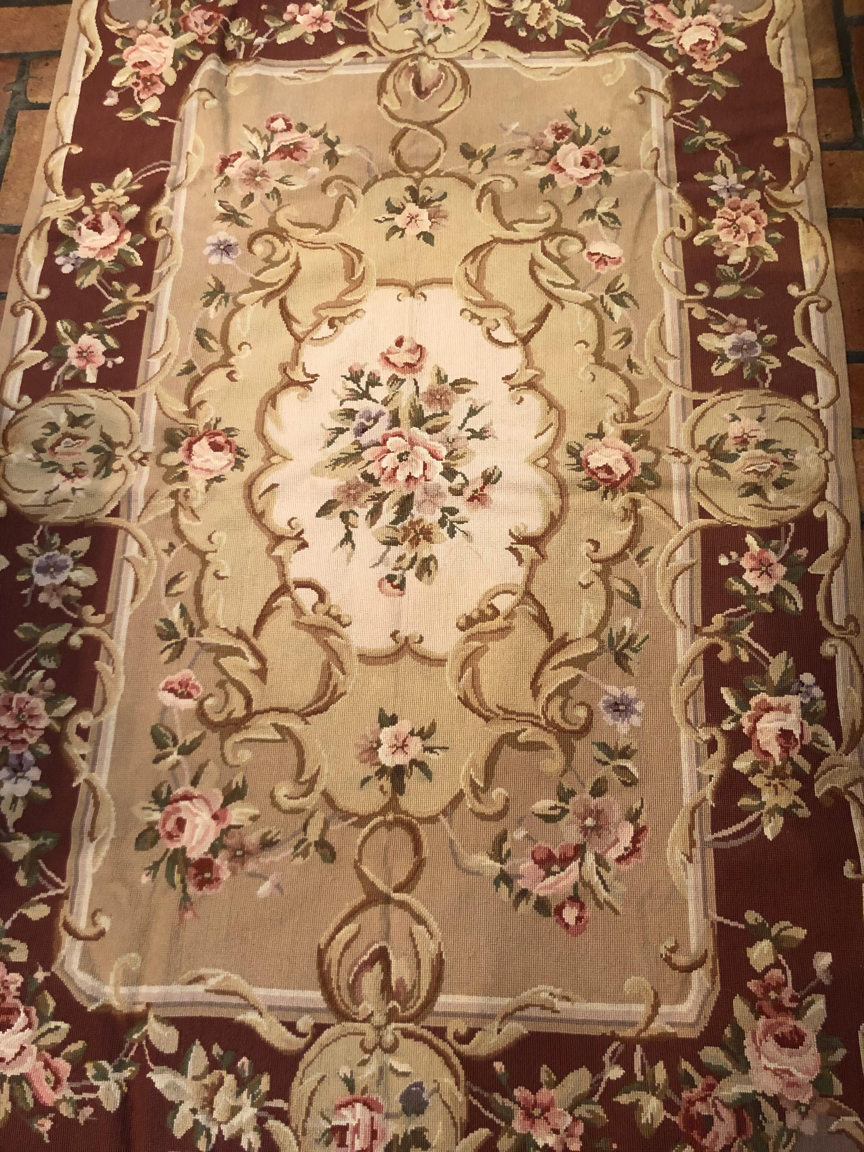 Aubusson Needlepoint Rug New Unused 4' x 6' 9