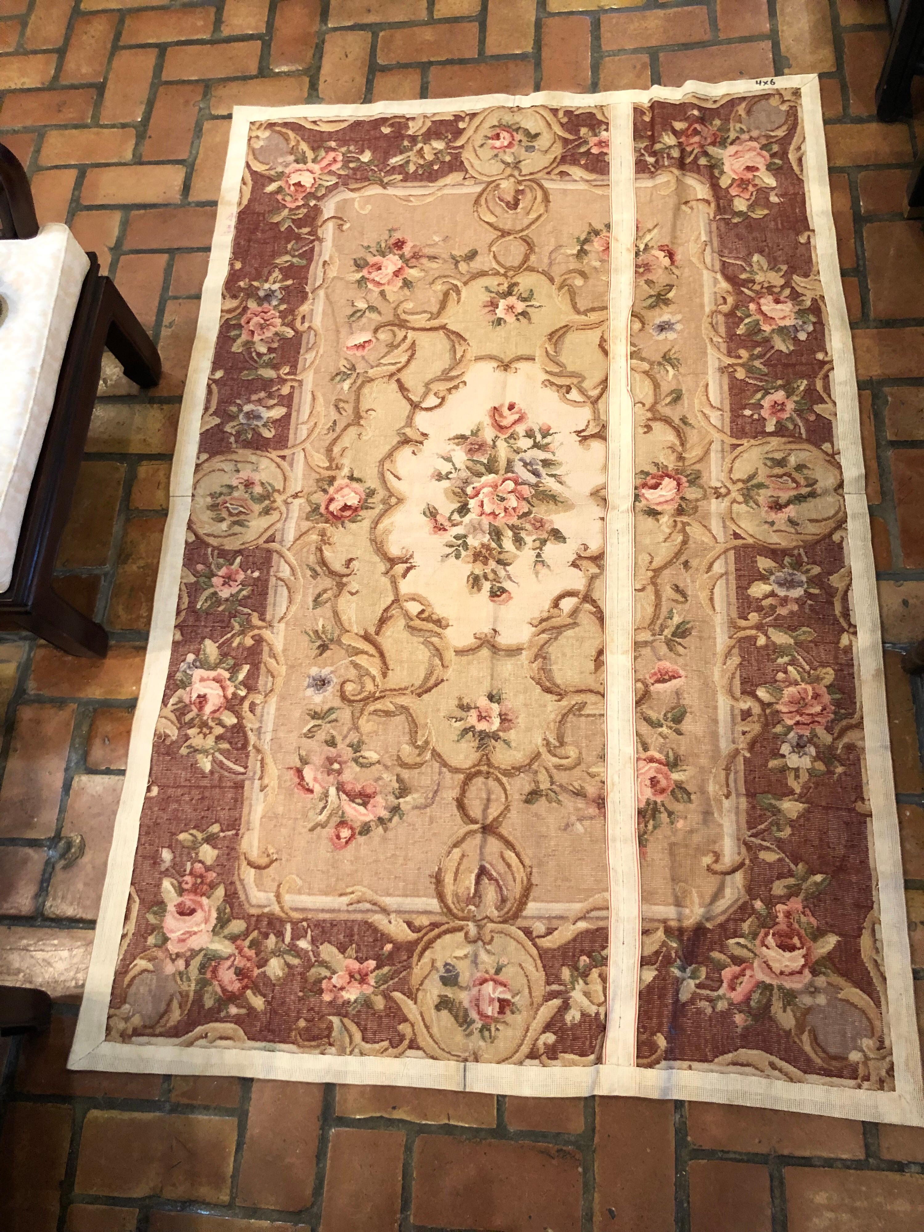 Aubusson Needlepoint Rug New Unused 4' x 6' 11