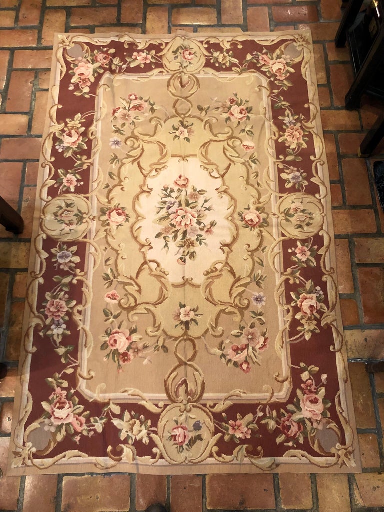 Aubusson Needlepoint Rug New Unused 4' x 6' For Sale at 1stDibs
