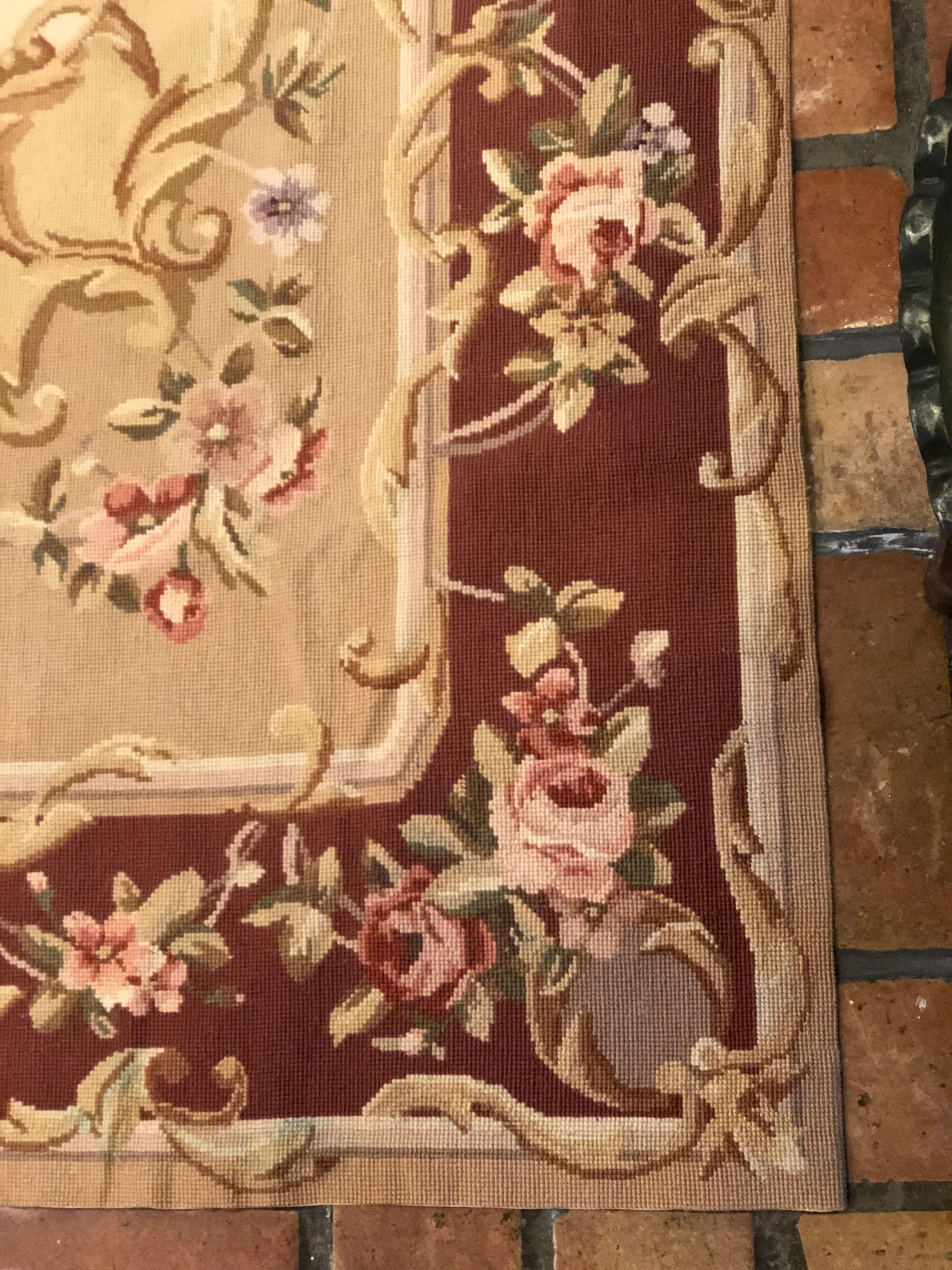 Aubusson Needlepoint Rug New Unused 4' x 6' 1