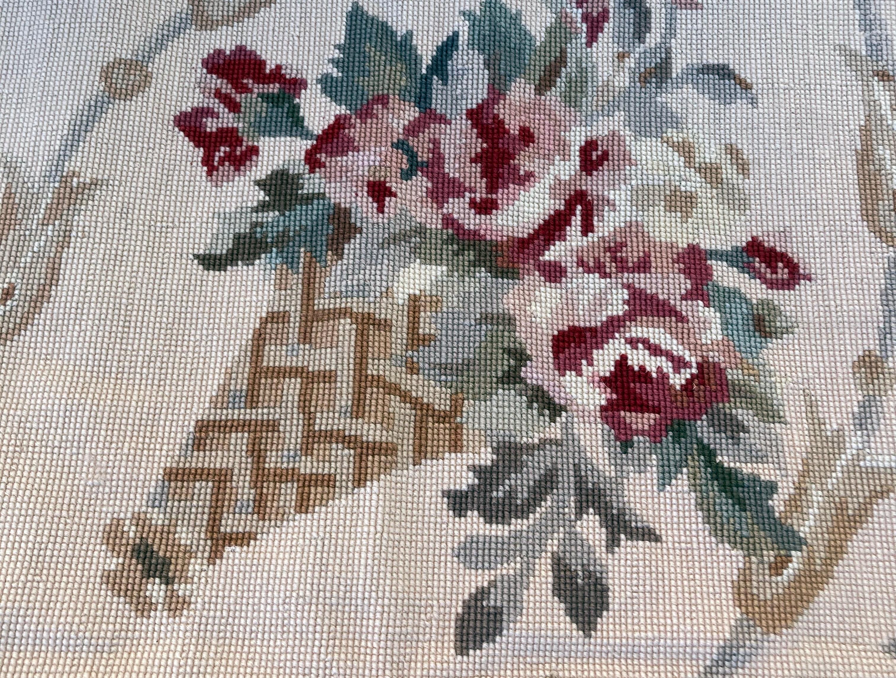 Aubusson Needlepoint  Rug 8 x  10 For Sale 5
