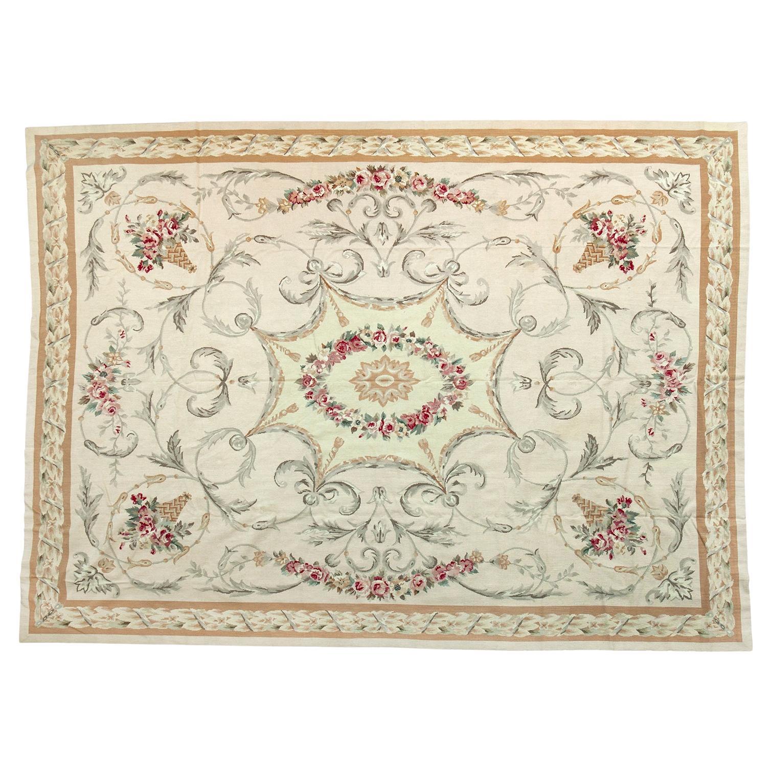 Aubusson Needlepoint  Rug 8 x  10 For Sale 2