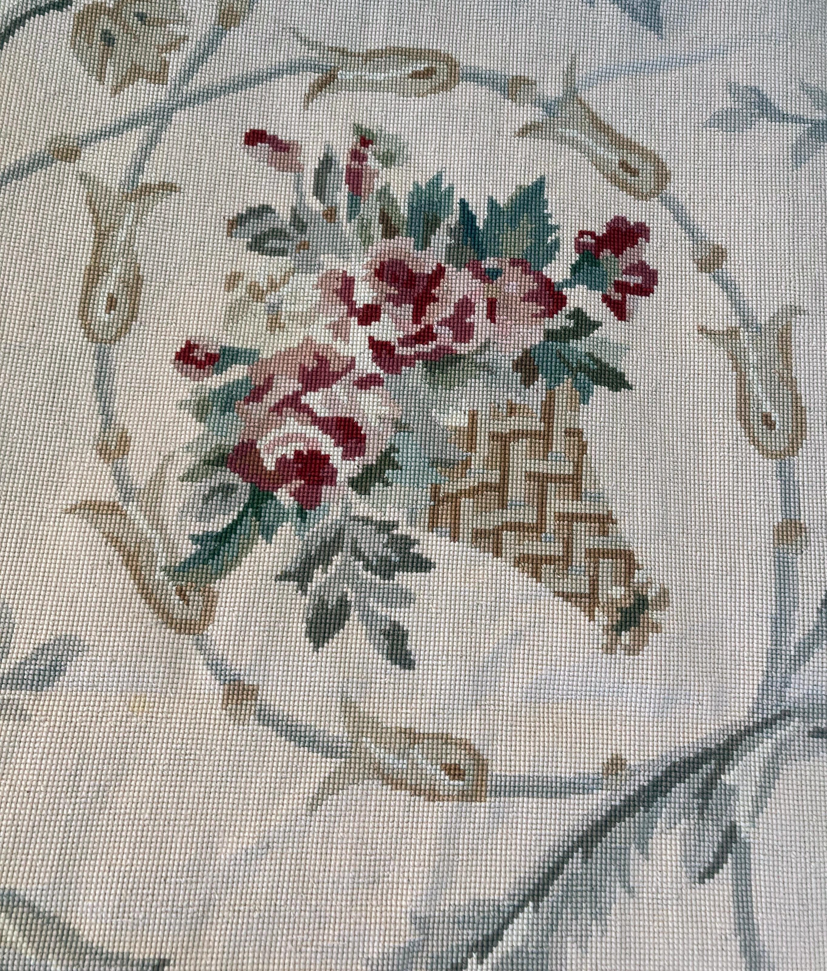 Aubusson Needlepoint  Rug 8 x  10 For Sale 4