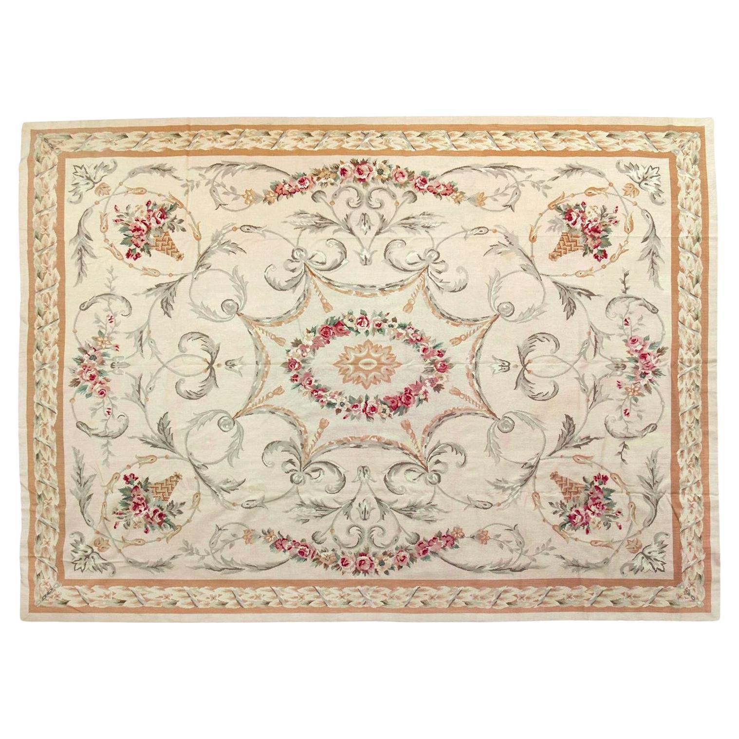 Aubusson Needlepoint  Rug 8 x  10 For Sale