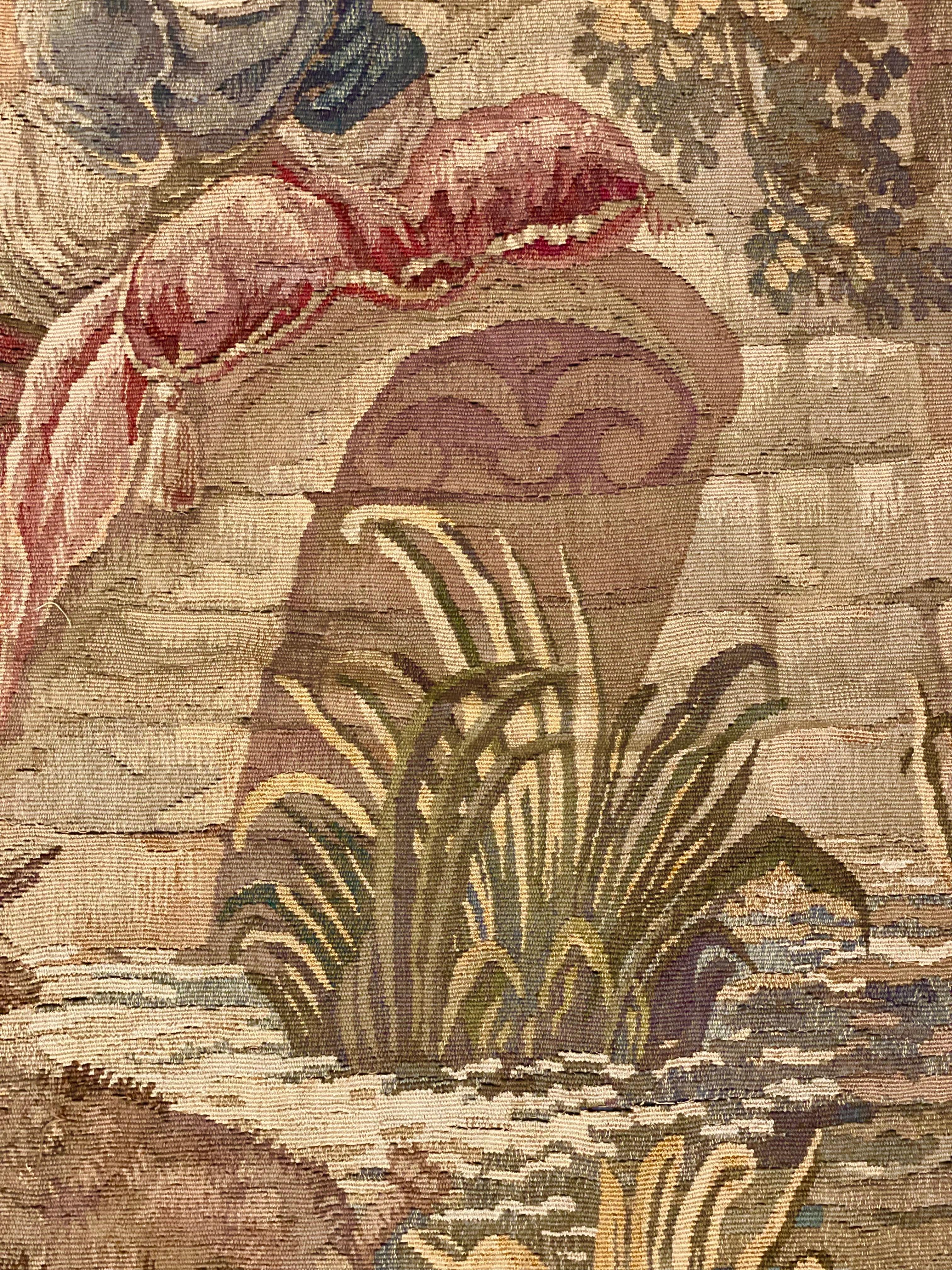 Französischer Aubusson- Pastoral-Wandteppich mit einer Gallantszene, spätes 19. Jahrhundert (Wolle) im Angebot