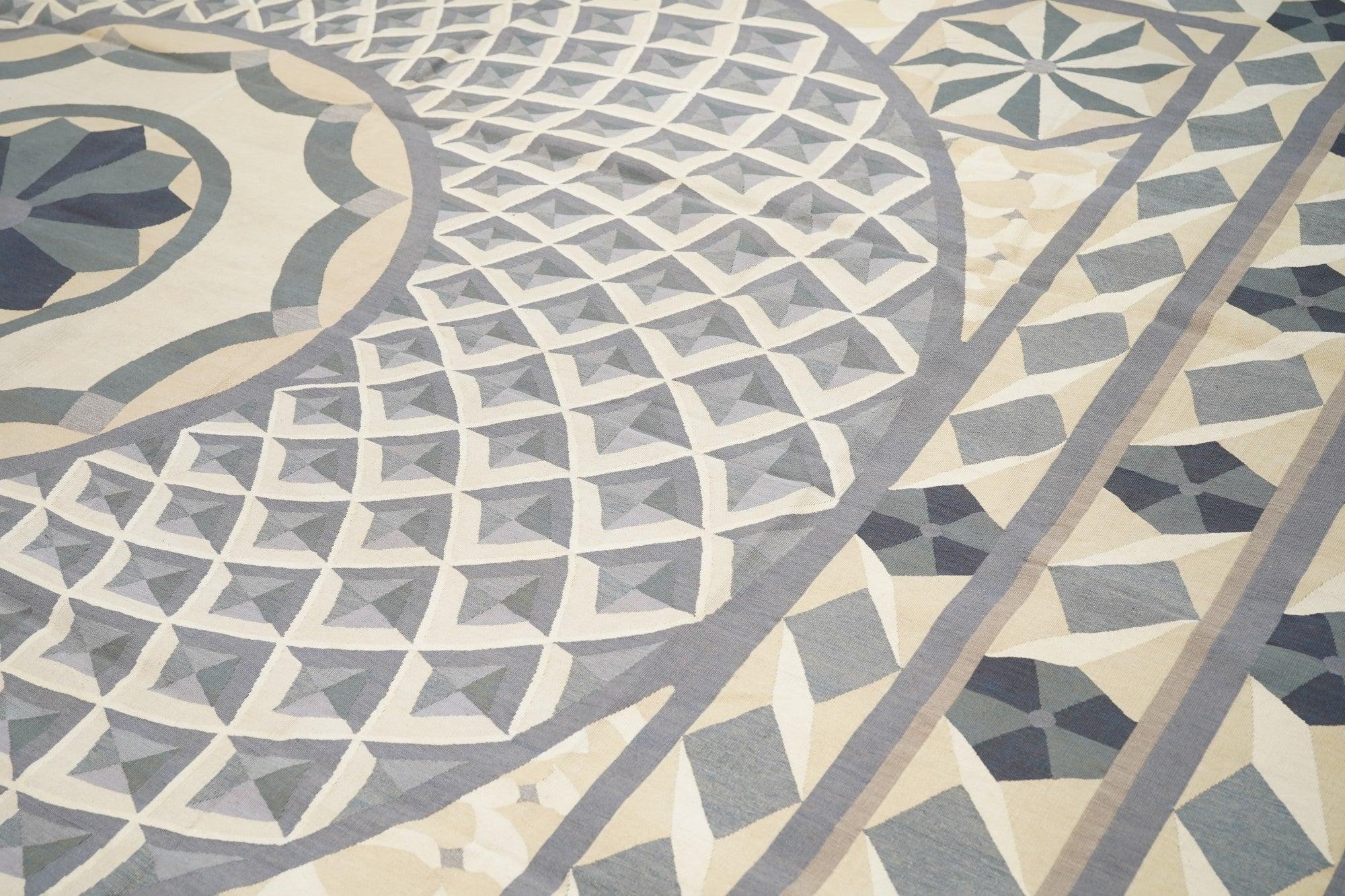 Wool Aubusson Rug 10'2'' x 14'1'' For Sale