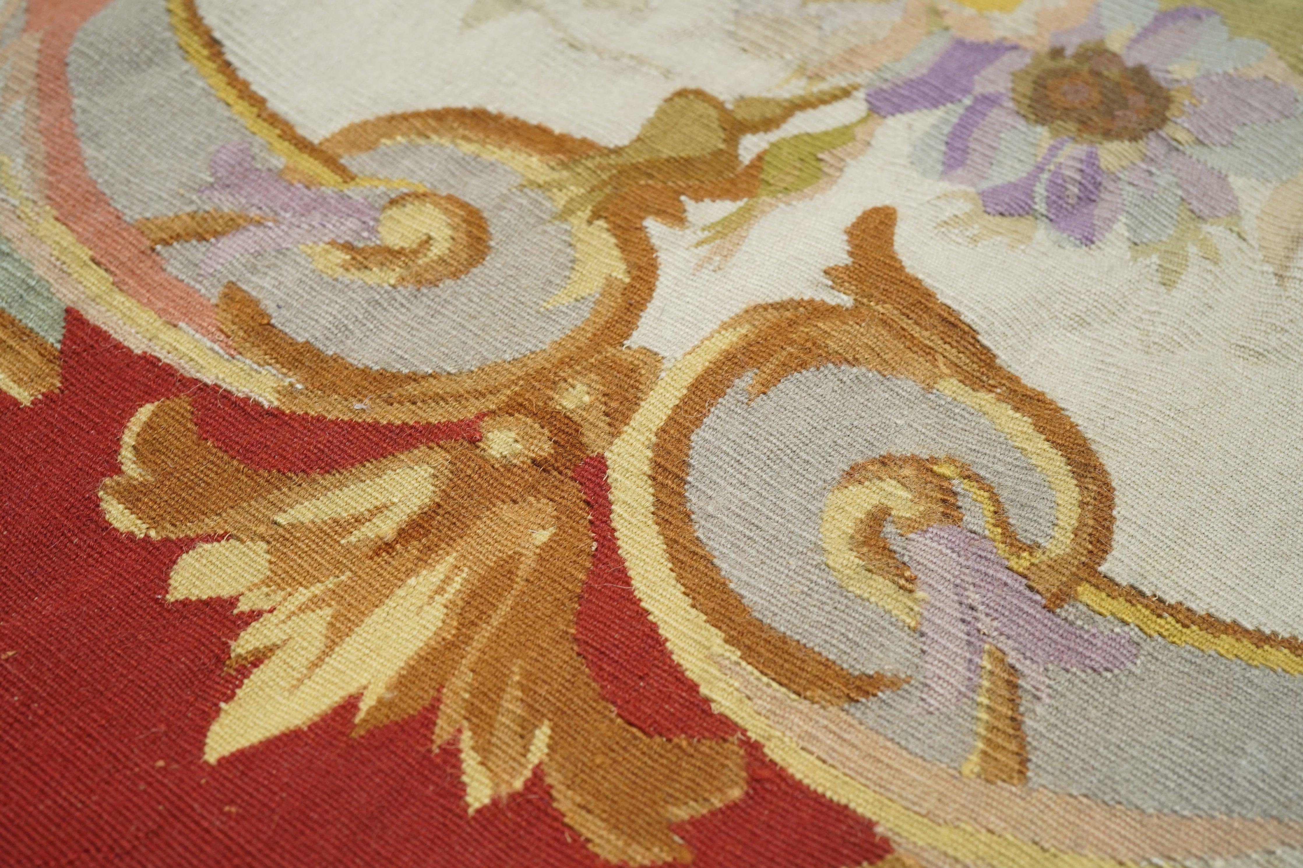 Contemporary Aubusson Rug 3'10'' x 10'3'' For Sale