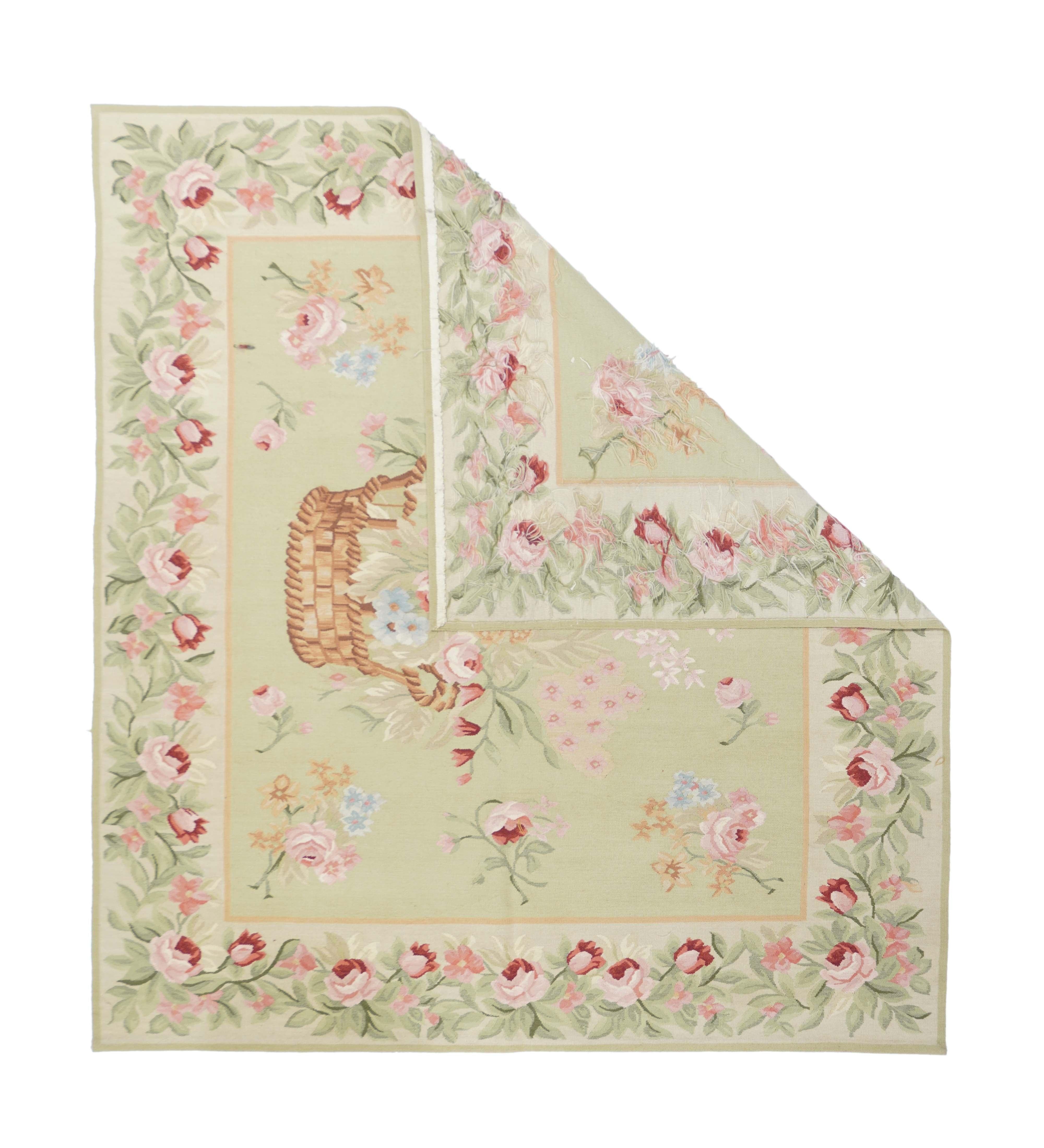 Aubusson Rug 4'6'' x 4'11''.