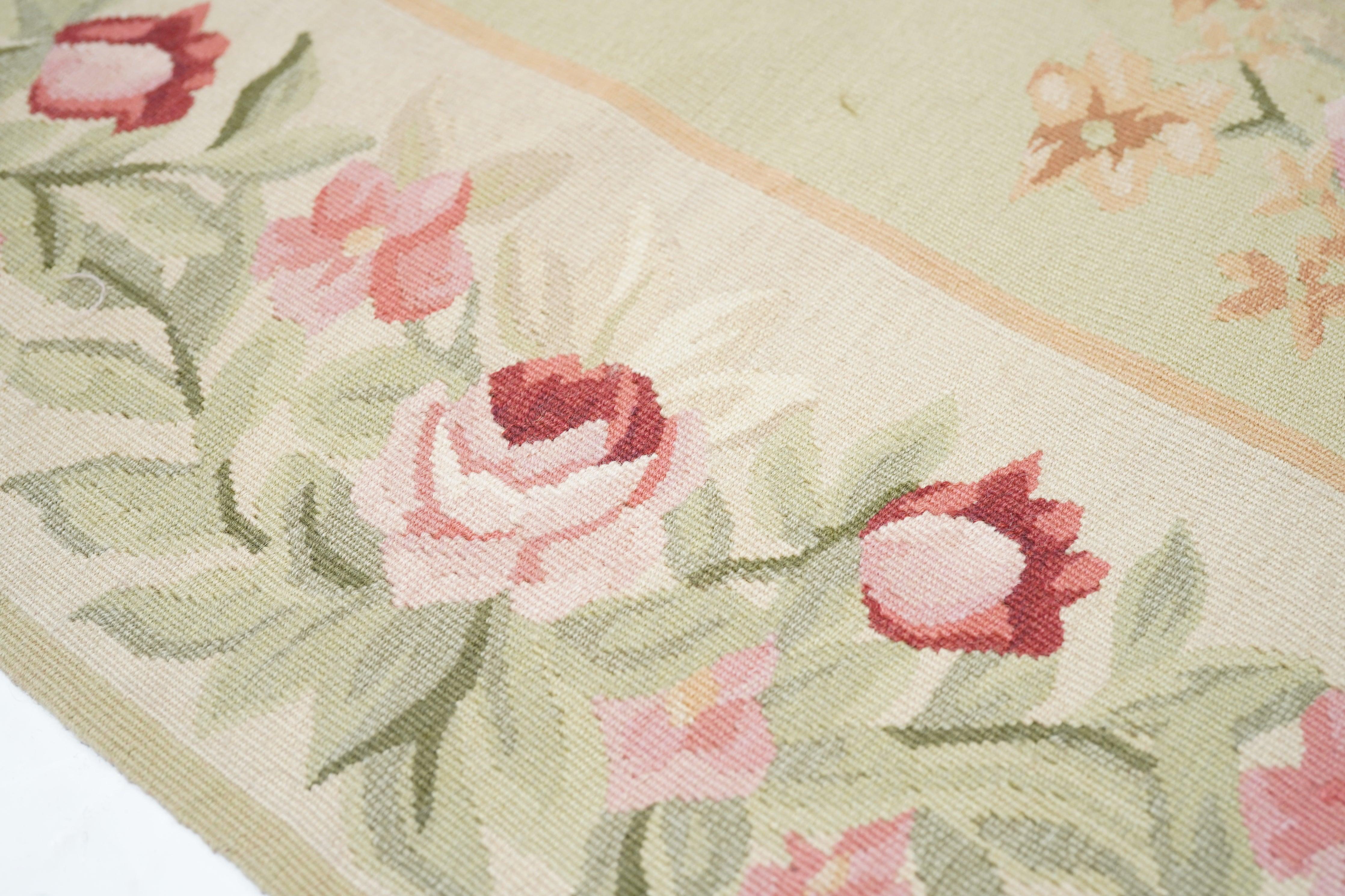 Contemporary Aubusson Rug 4'6'' x 4'11'' For Sale