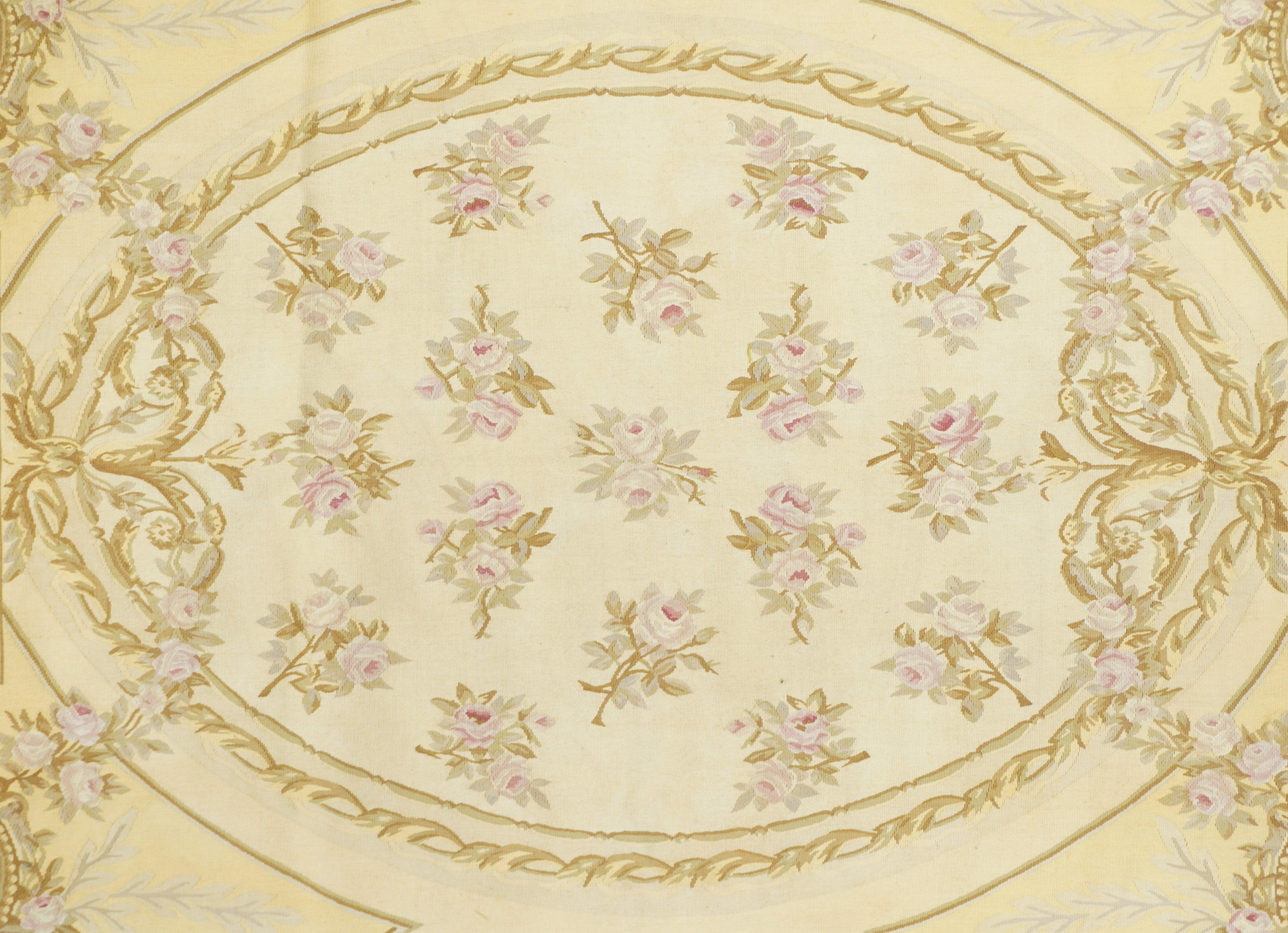 French Aubusson Rug 6' x 9' For Sale