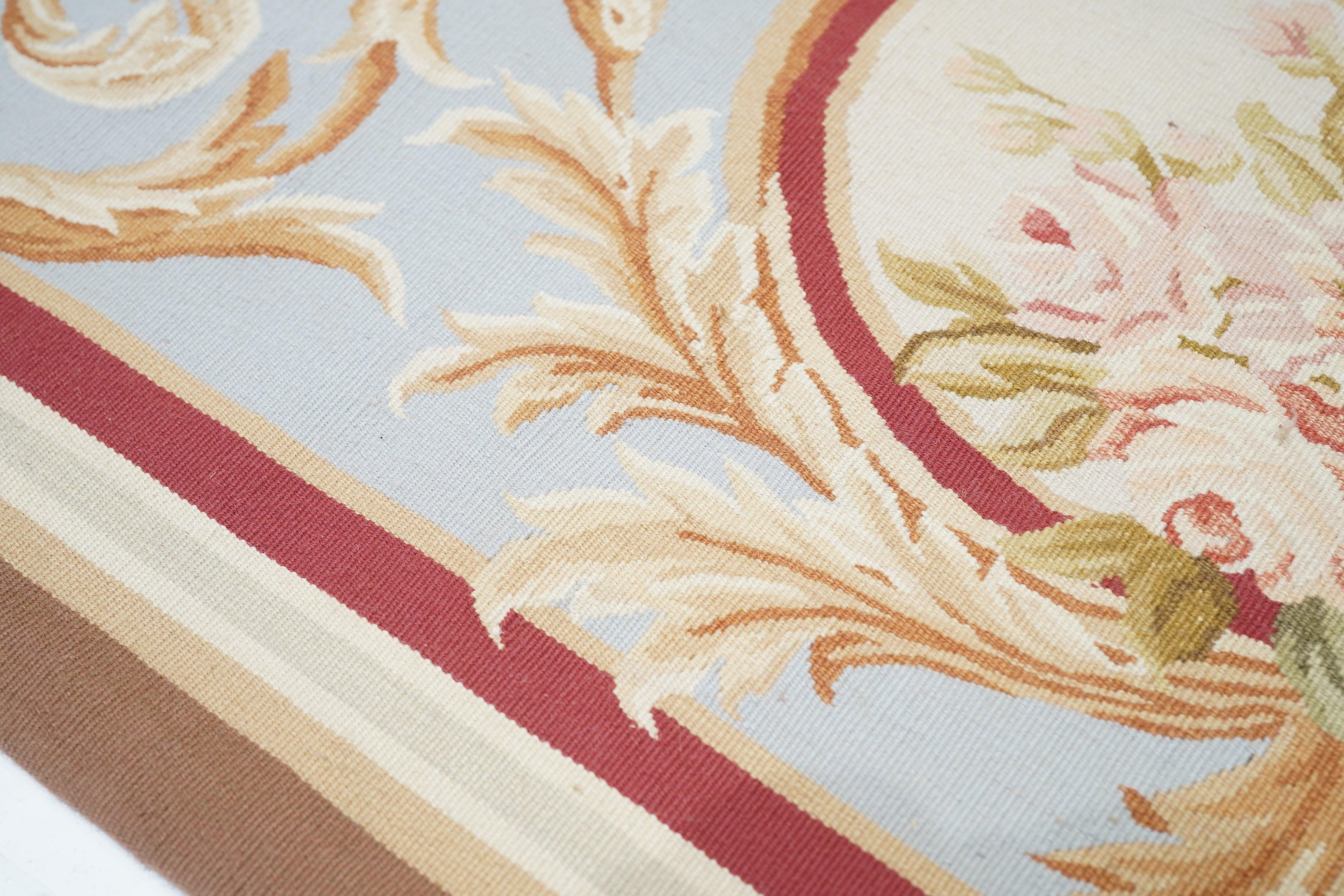 Contemporary Aubusson Rug 6' x 9' For Sale