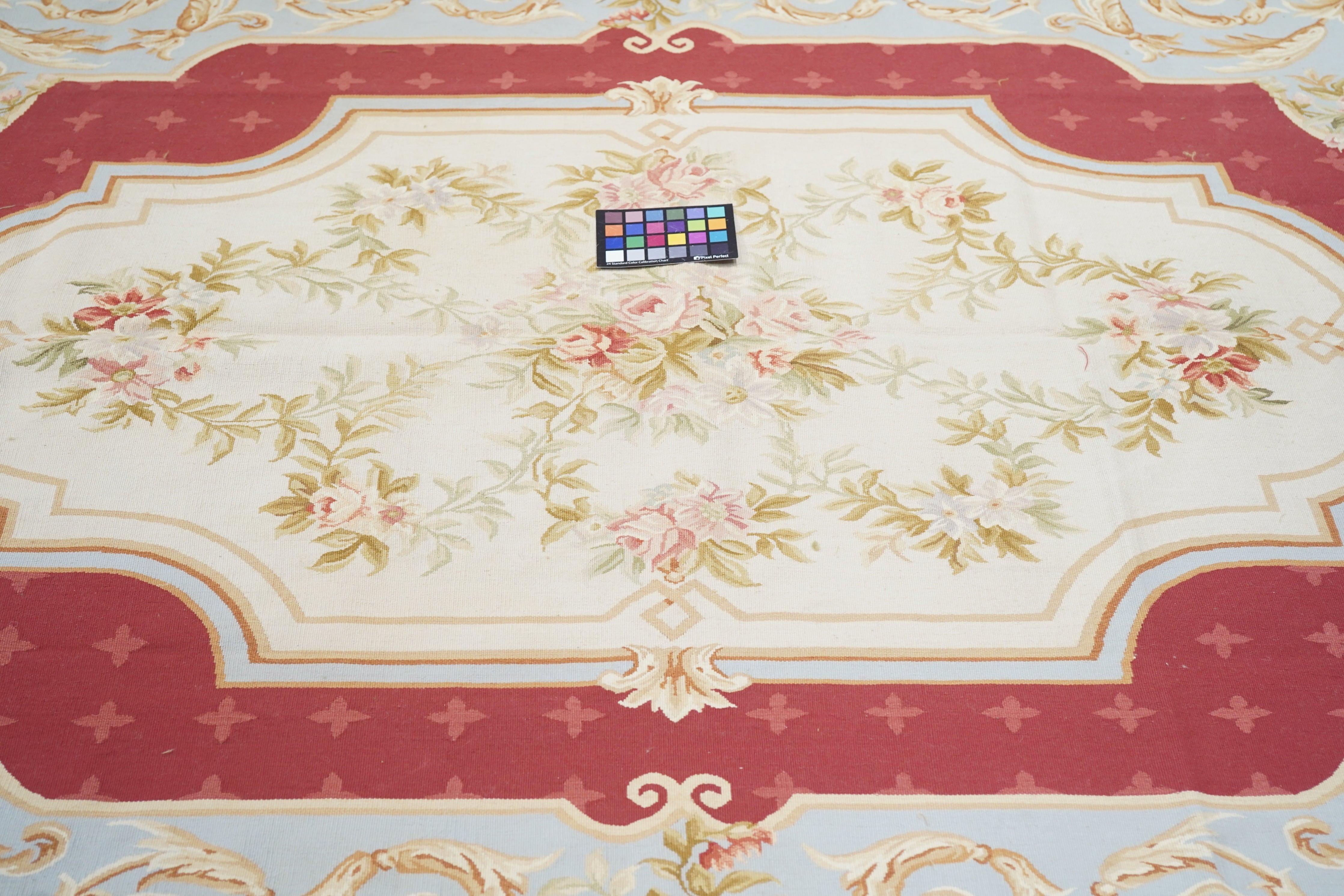 Wool Aubusson Rug 6' x 9' For Sale