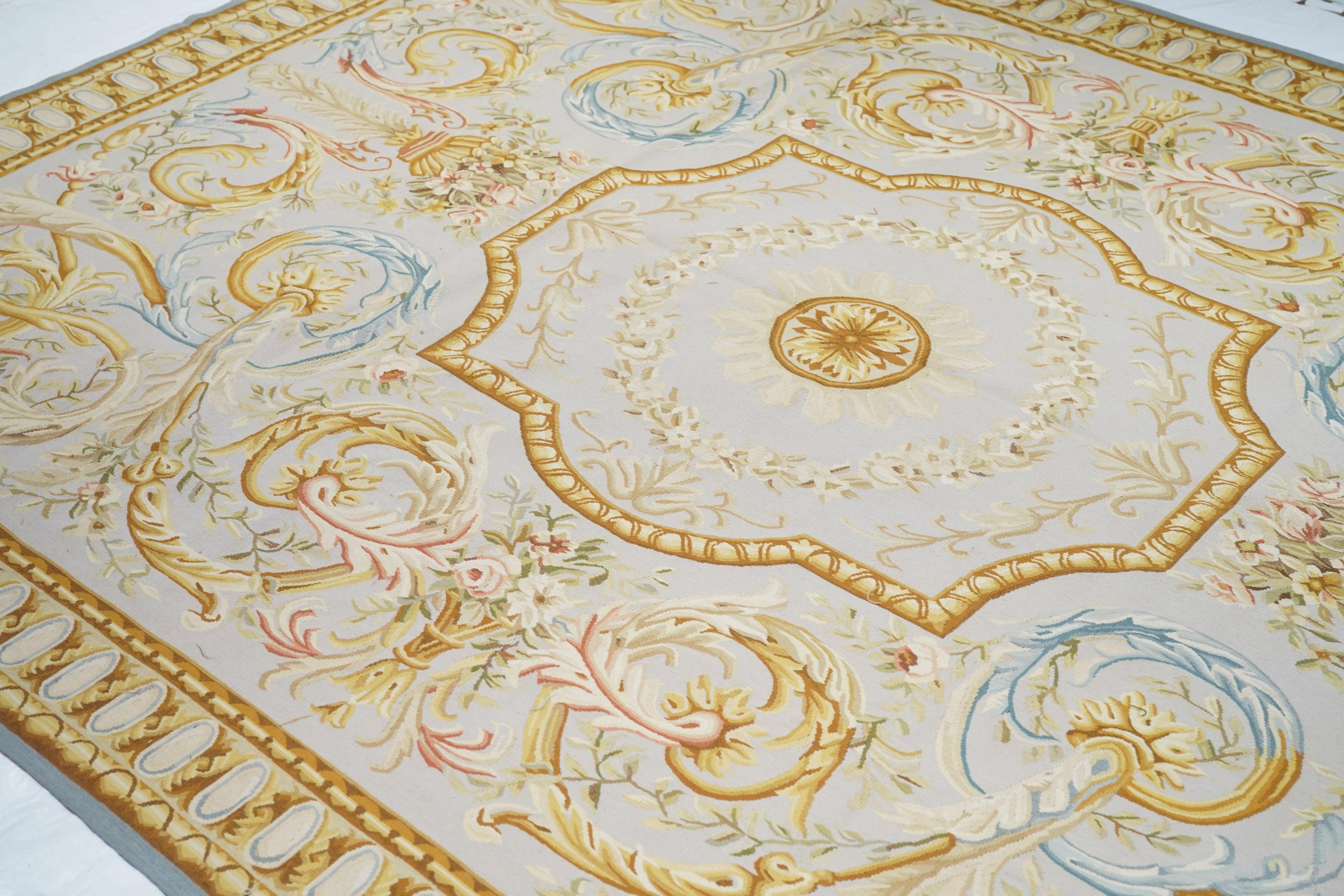 Contemporary Aubusson Rug 7'10'' x 10'2'' For Sale